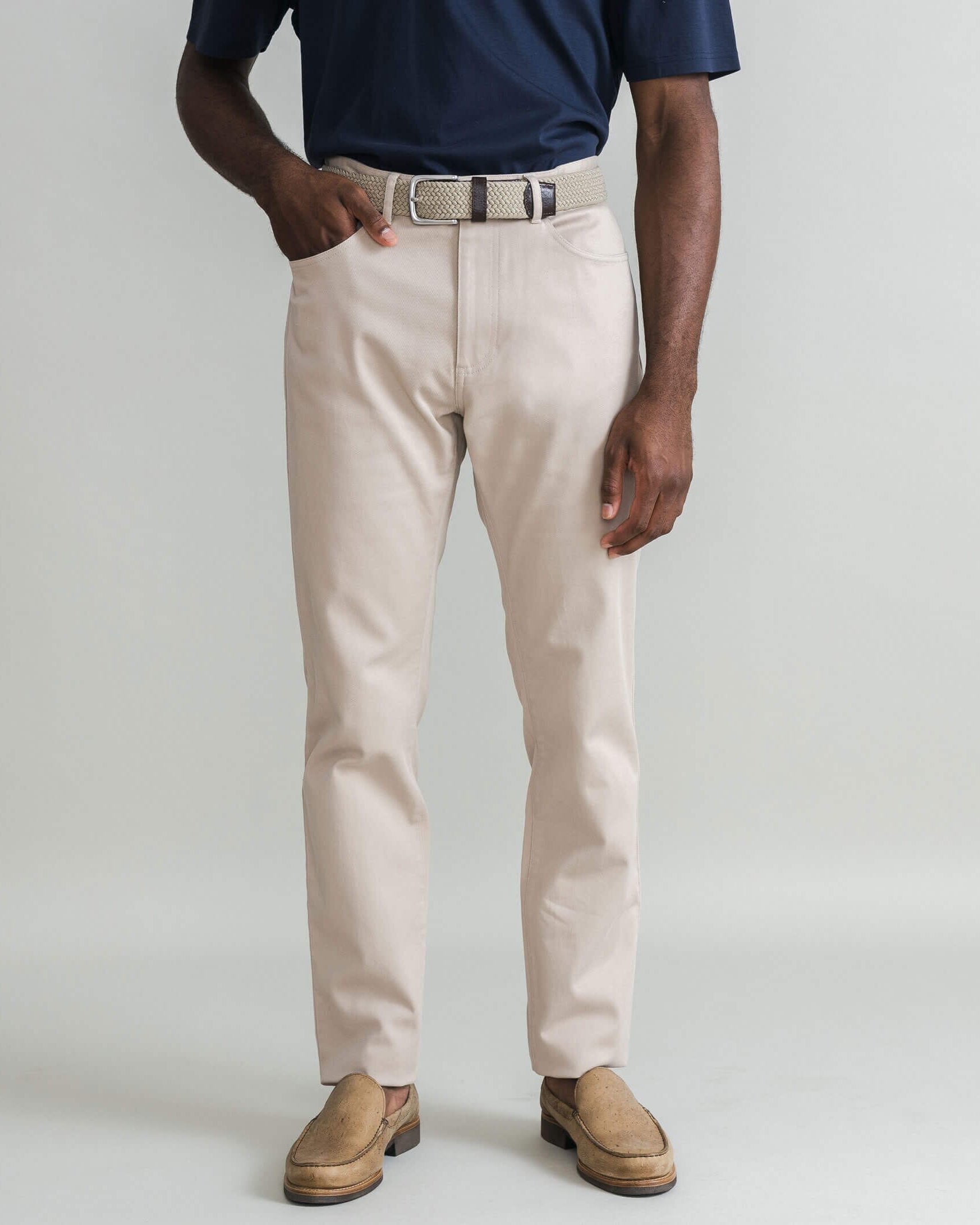 The Khaki Stretch Twill Franklin 5 Pocket Custom Pant Custom Pant- Ledbury