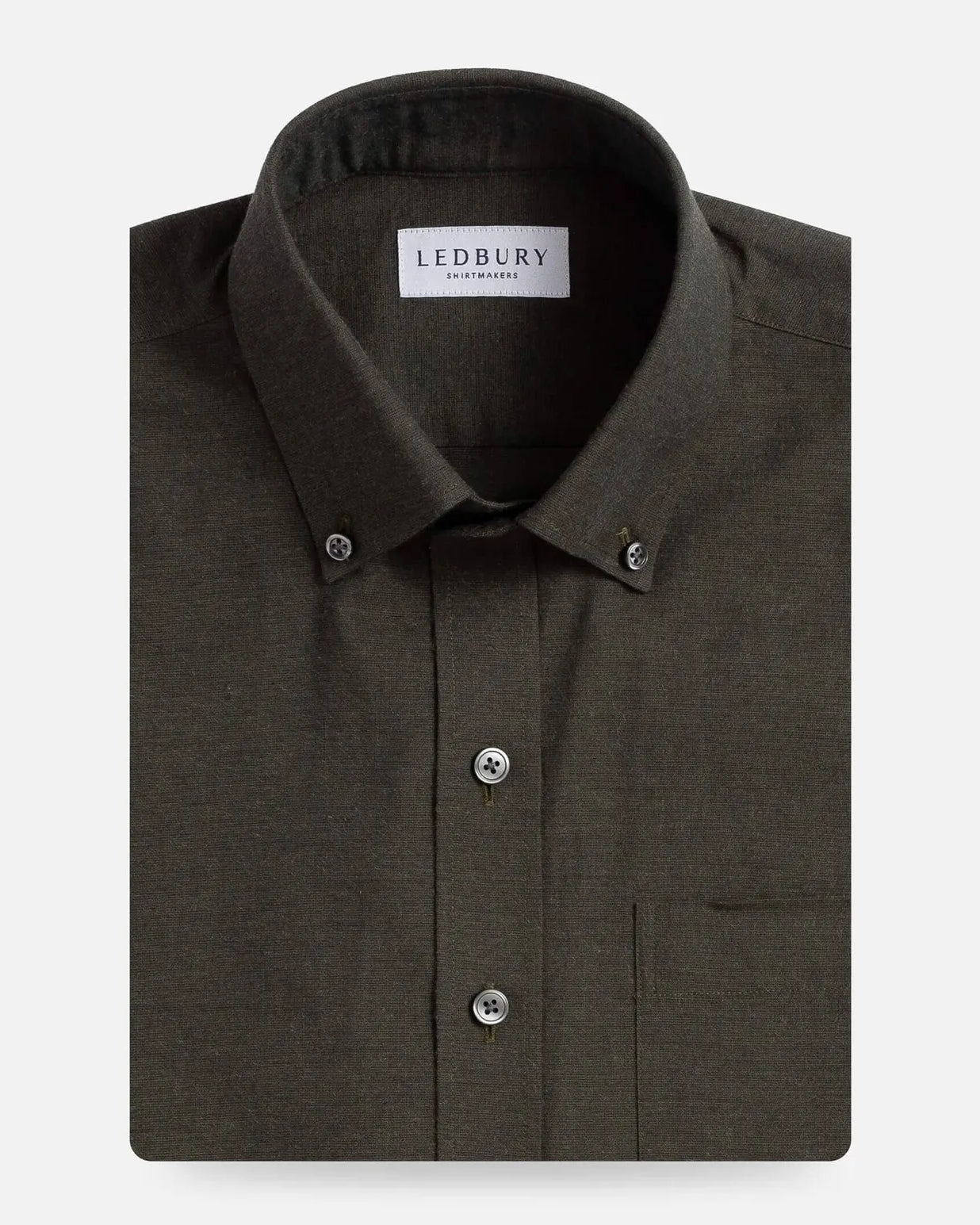 The Loden Heather Kingcrest Flannel Custom Shirt Custom Casual Shirt- Ledbury