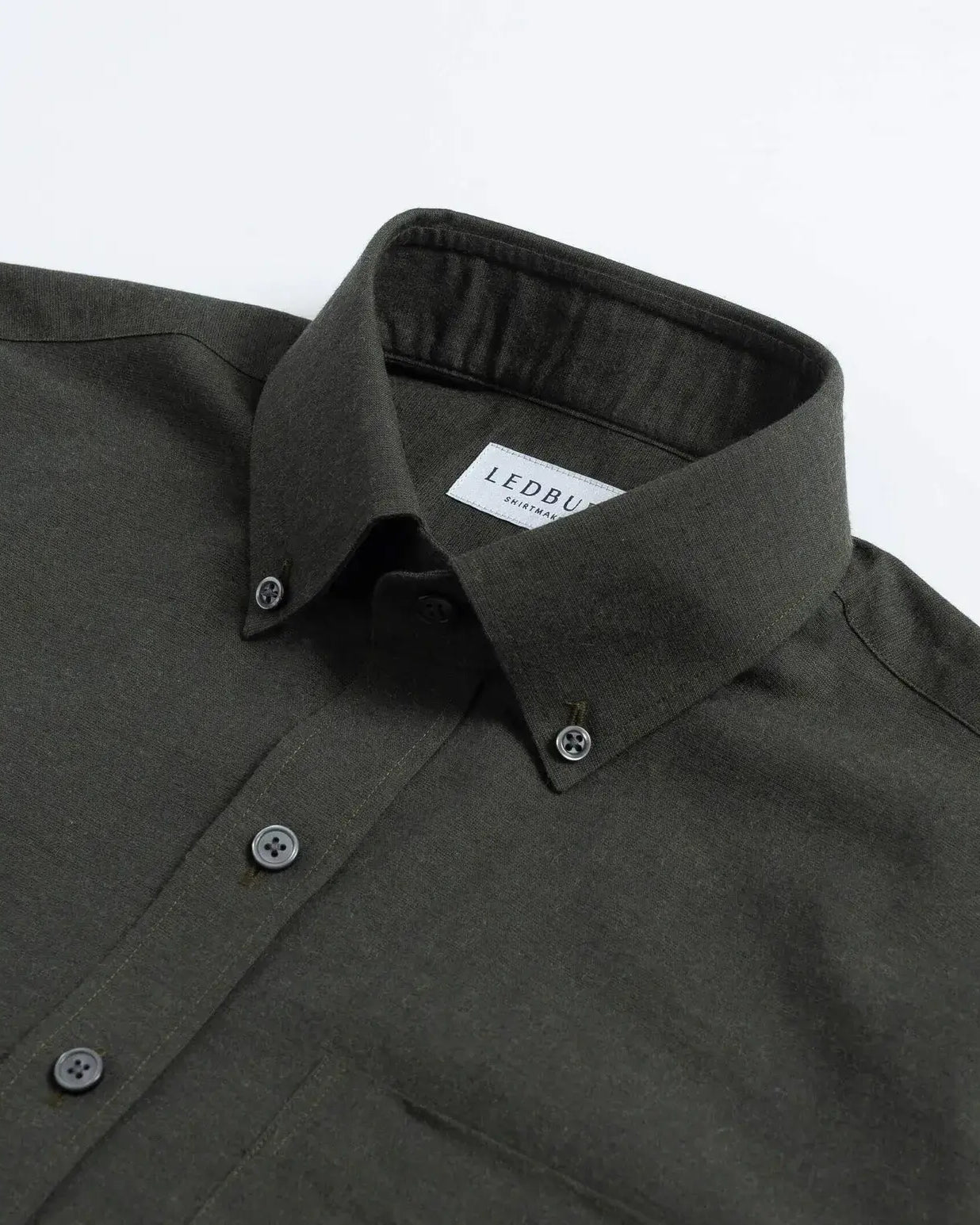 The Loden Heather Kingcrest Flannel Custom Shirt Custom Casual Shirt- Ledbury