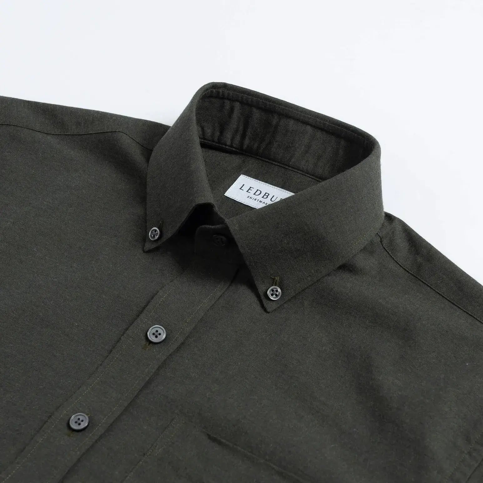 The Loden Heather Kingcrest Flannel Custom Shirt Custom Casual Shirt- Ledbury