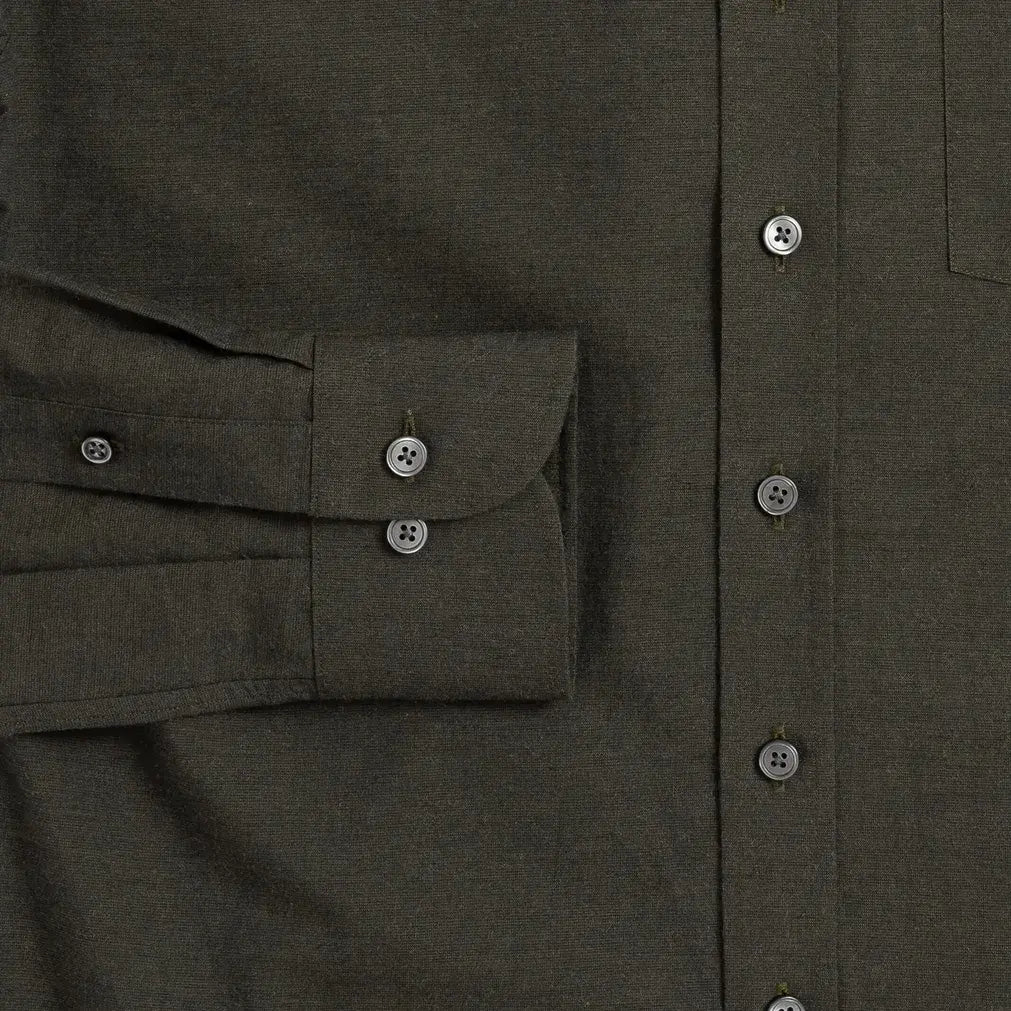 The Loden Heather Kingcrest Flannel Custom Shirt Custom Casual Shirt- Ledbury