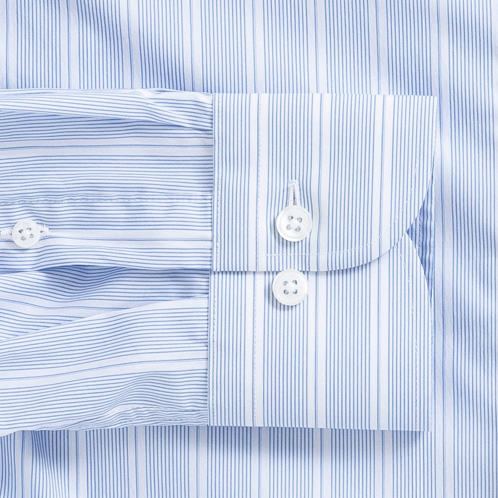 The Light Blue Clifton Stripe Custom Shirt Custom Dress Shirt- Ledbury