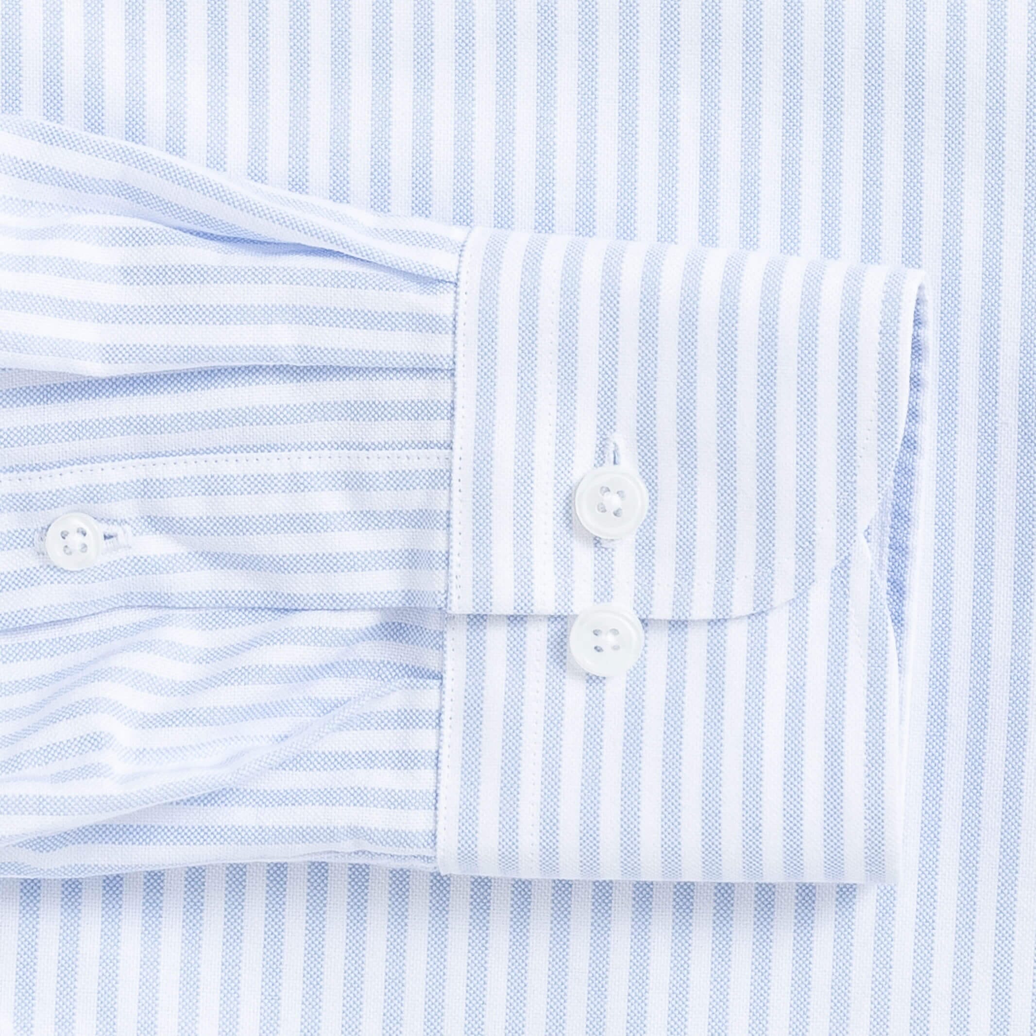The Light Blue Grant Oxford Stripe Custom Shirt Custom Dress Shirt- Ledbury