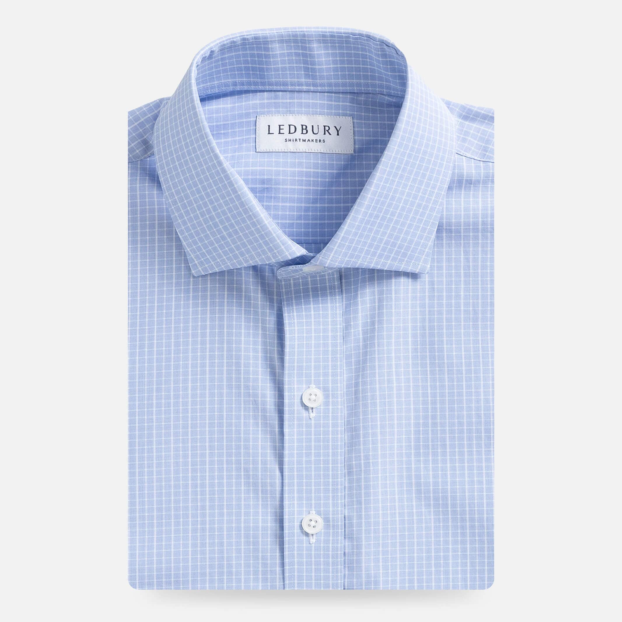 The Light Blue Thomas Mason Lloyd Check Custom Shirt Custom Dress Shirt- Ledbury