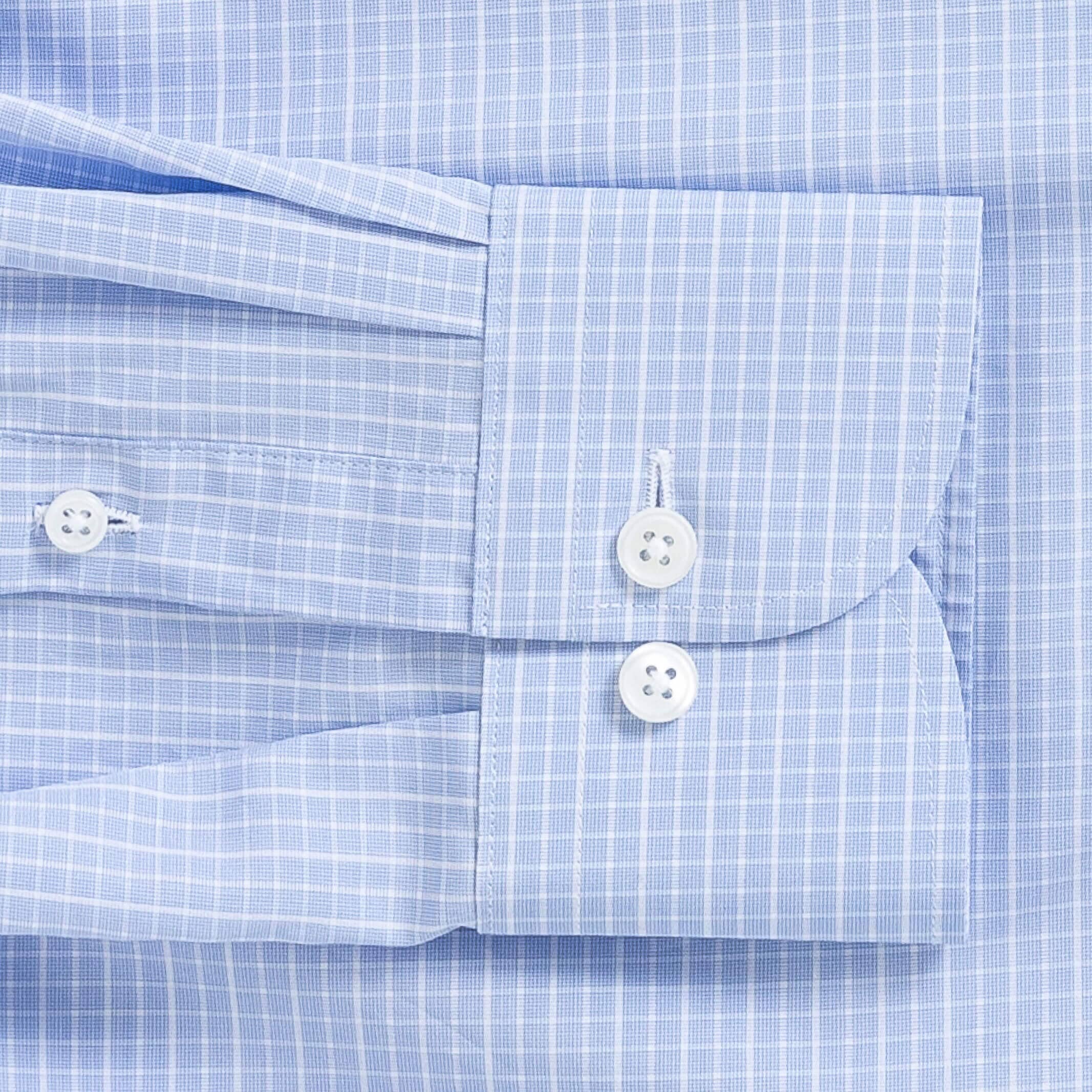 The Light Blue Thomas Mason Lloyd Check Custom Shirt Custom Dress Shirt- Ledbury