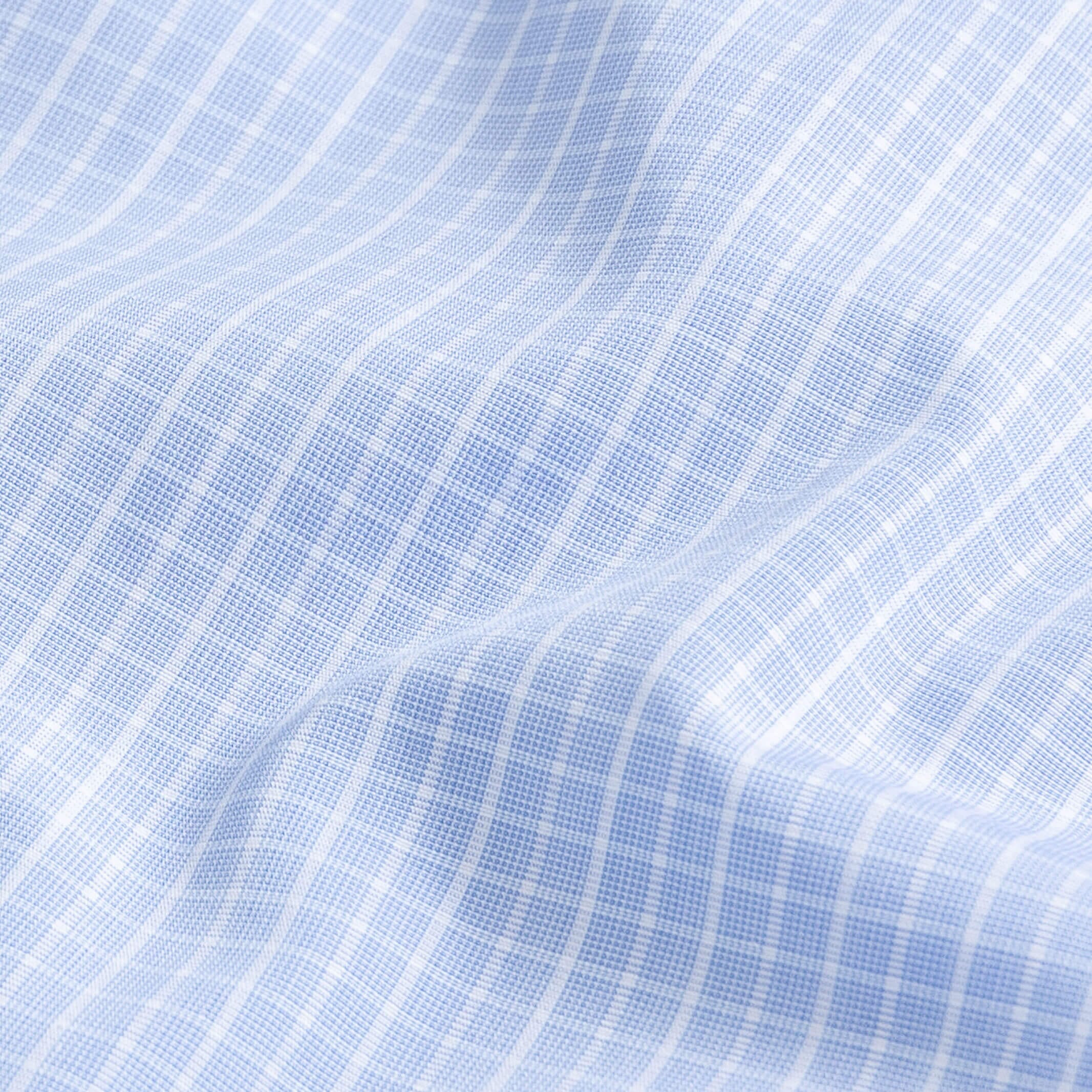 The Light Blue Thomas Mason Lloyd Check Custom Shirt Custom Dress Shirt- Ledbury