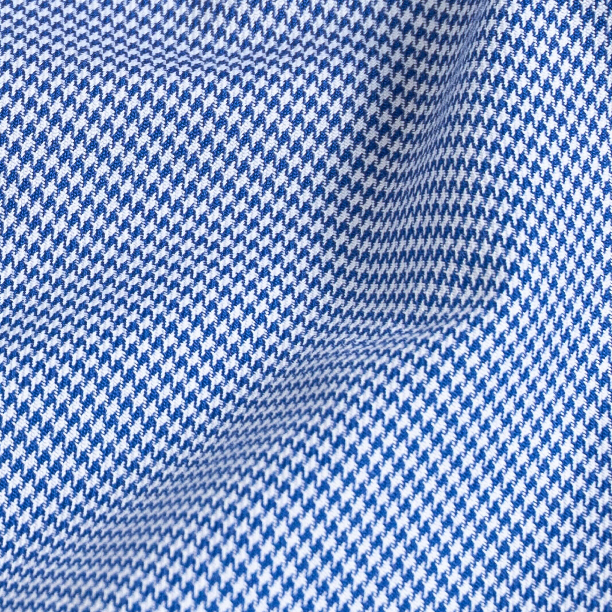 The Navy Blue McCartney Houndstooth Custom Shirt Custom Dress Shirt- Ledbury