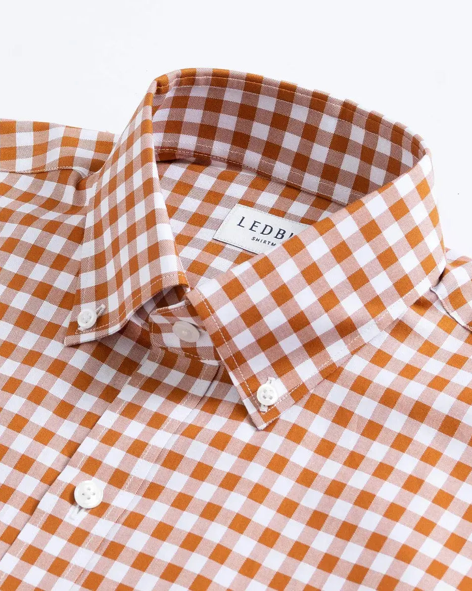 The Orange Marmo Gingham Custom Shirt Custom Casual Shirt- Ledbury