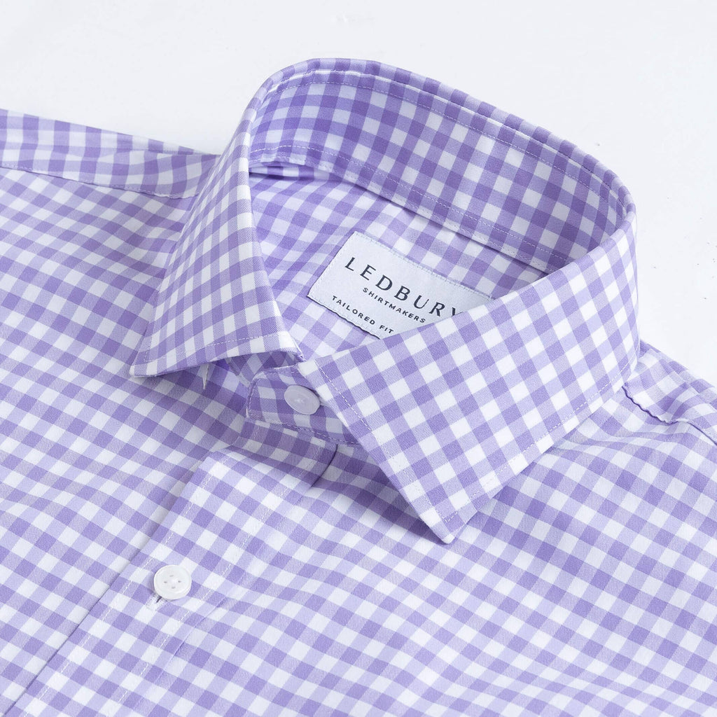 The Purple Winslow Gingham Custom Shirt Custom Dress Shirt- Ledbury