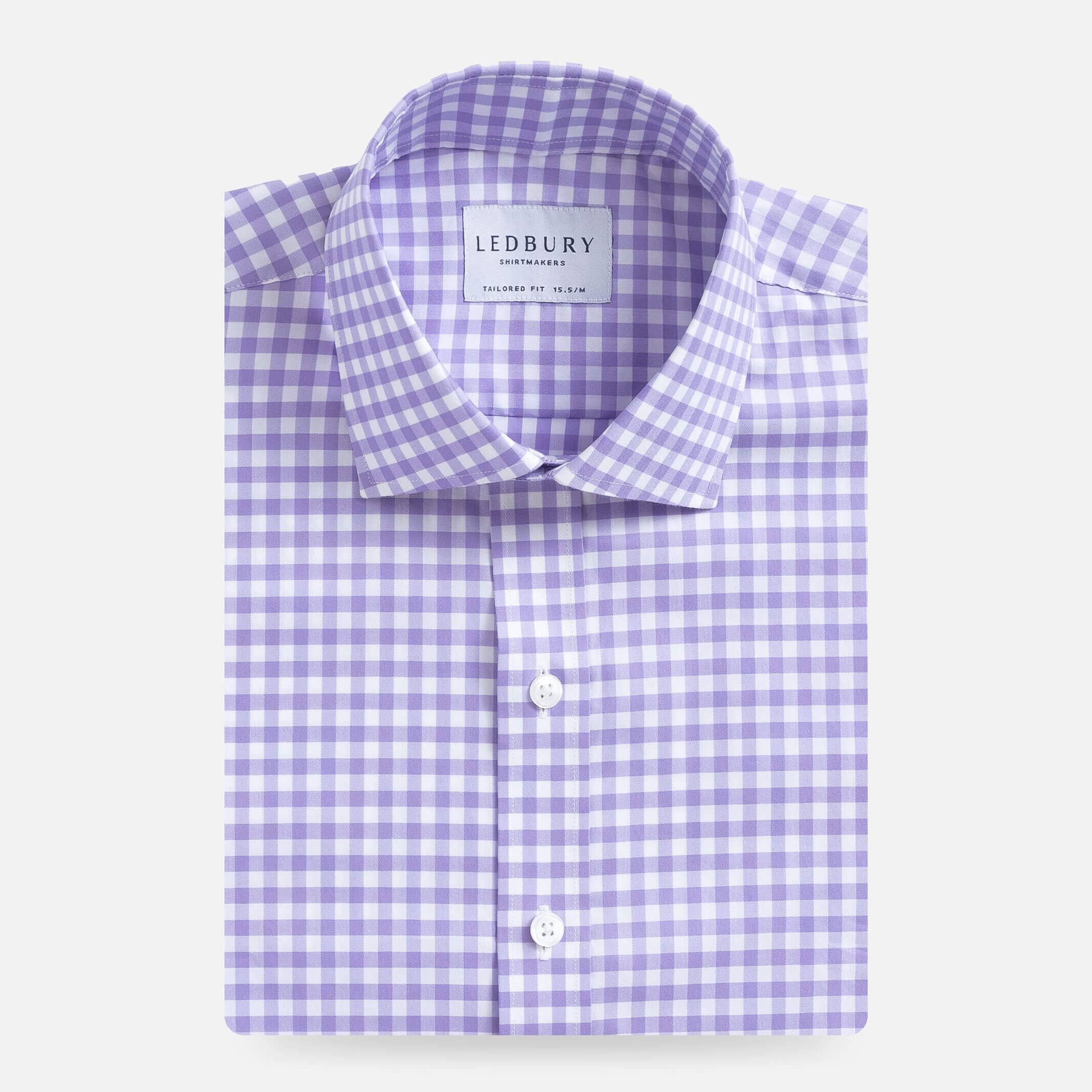 The Purple Winslow Gingham Custom Shirt Custom Dress Shirt- Ledbury