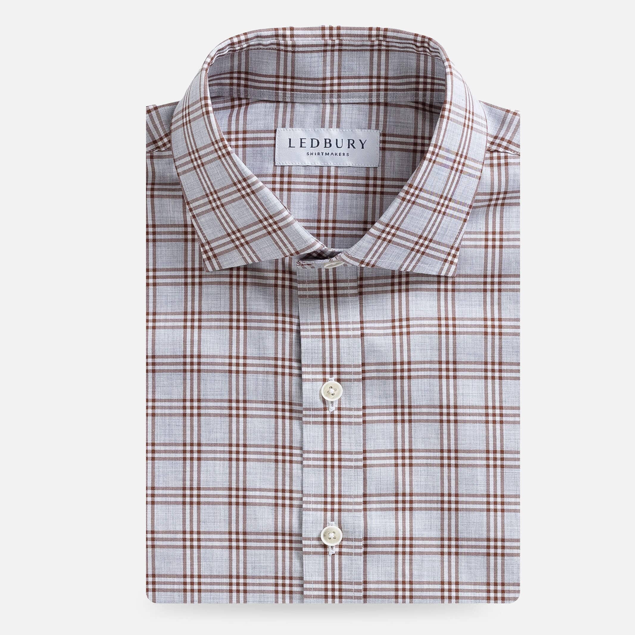The Rustic Brown 2023 Albini Arnett Plaid Custom Shirt Custom Casual Shirt- Ledbury