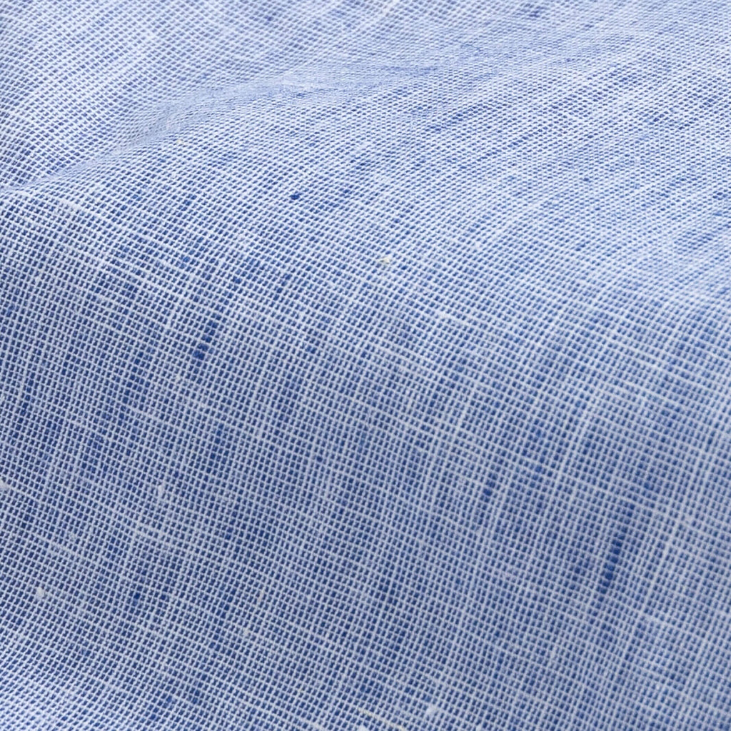 The Blue Short Sleeve Barretto Cotton Linen Custom Shirt Custom Casual Shirt- Ledbury
