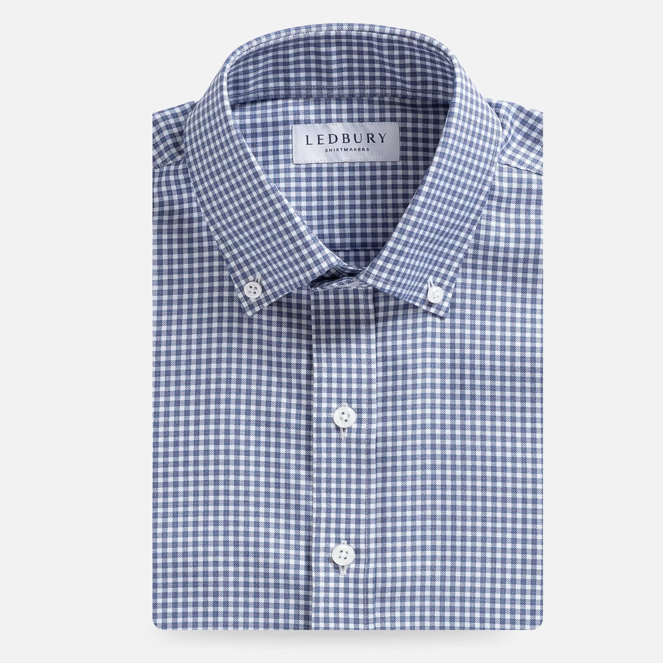 The Smoky Blue Touraine Check Dress Shirt Dress Shirt- Ledbury