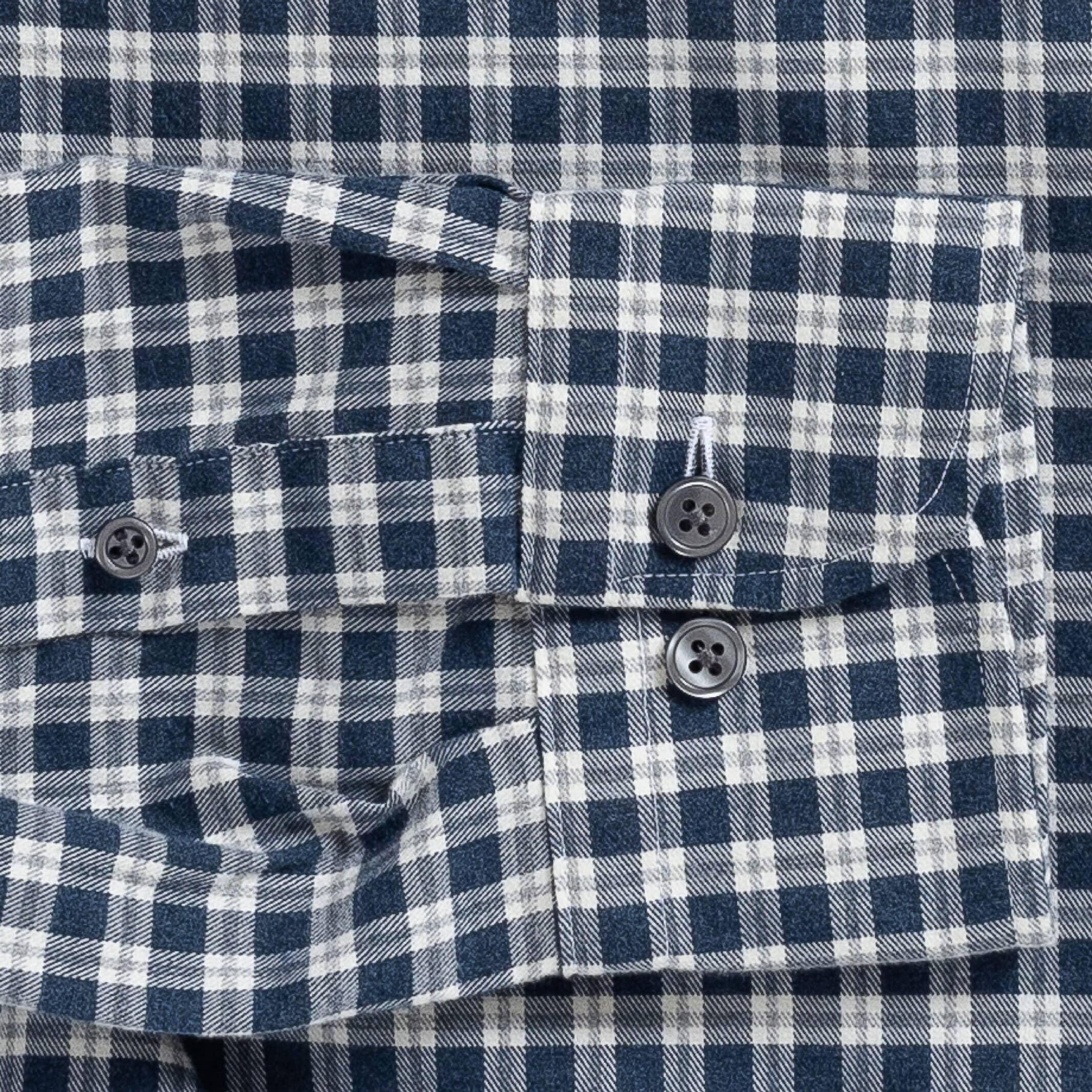 The Vintage Navy Thomas Mason Hartney Flannel Casual Shirt Casual Shirt- Ledbury