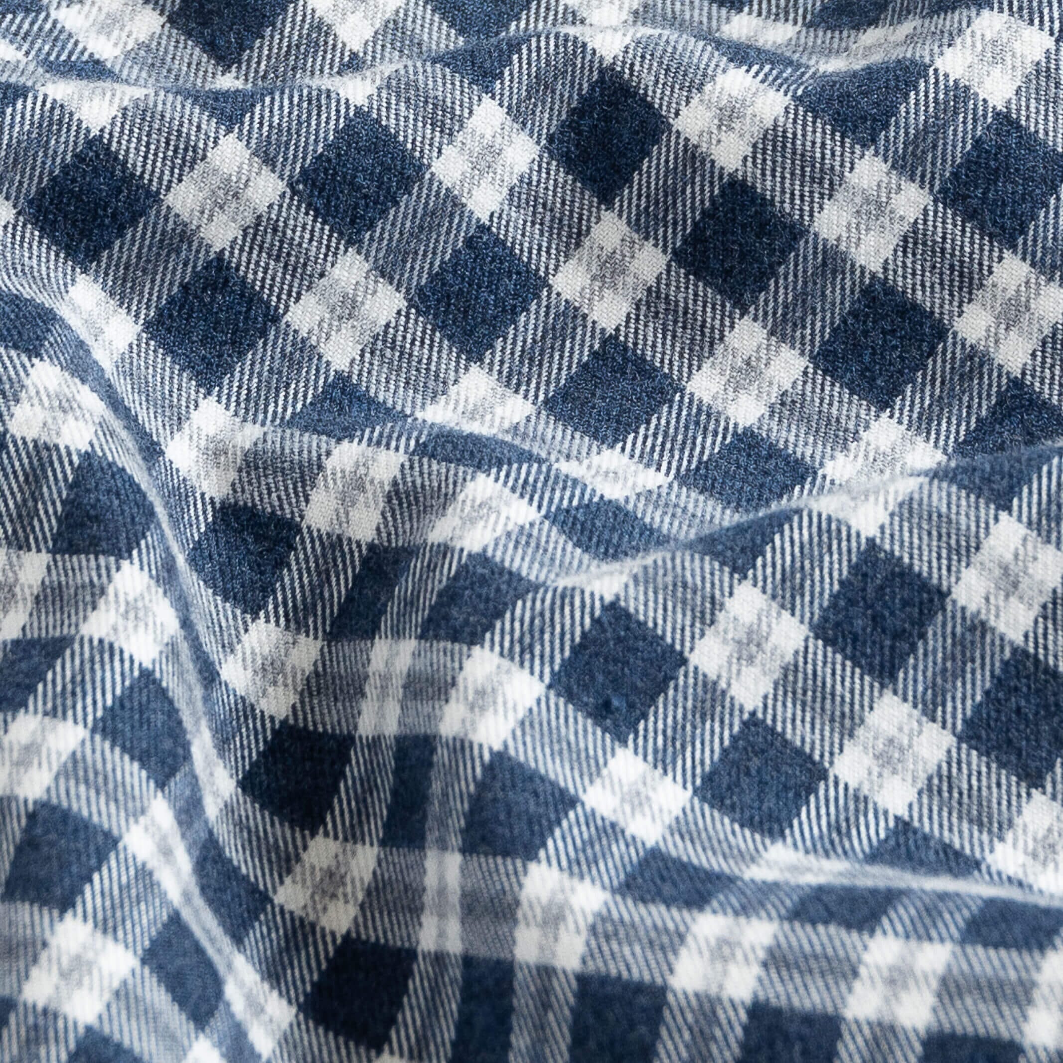 The Vintage Navy Thomas Mason Hartney Flannel Casual Shirt Casual Shirt- Ledbury