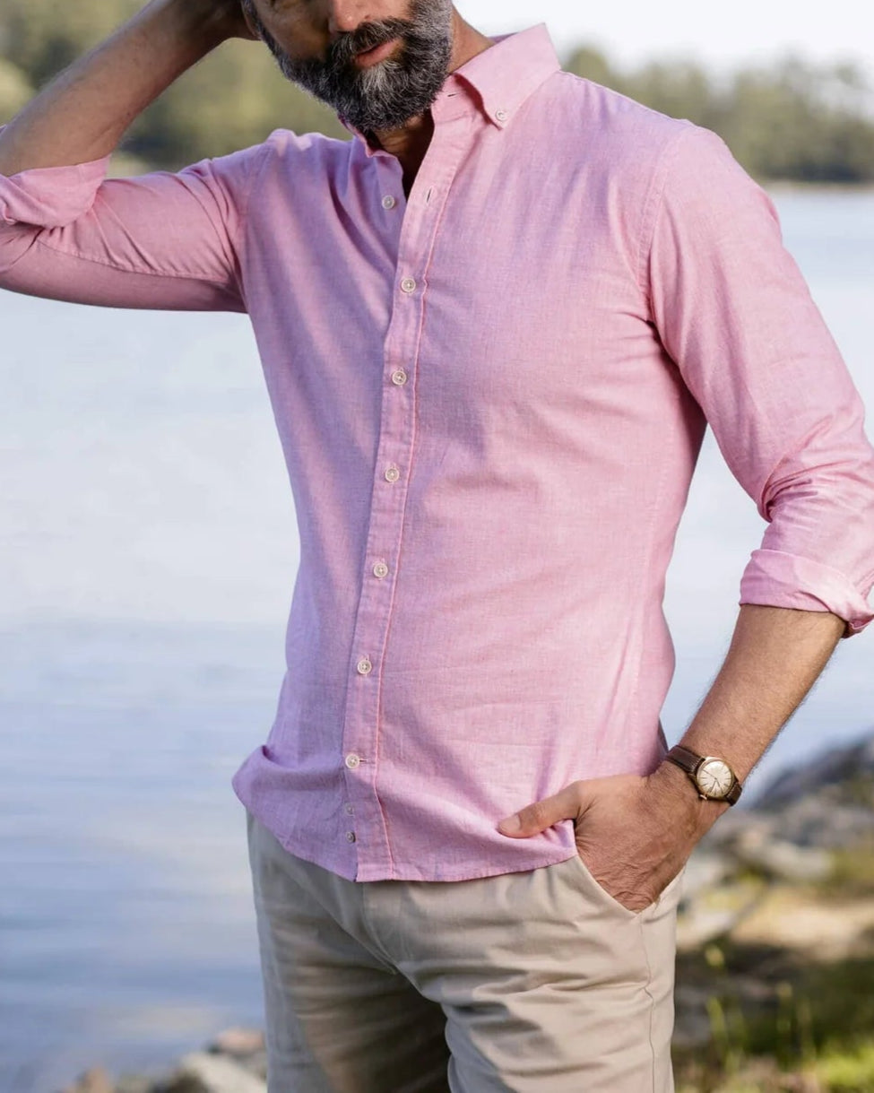 The Watermelon Barretto Cotton Linen Custom Shirt Custom Casual Shirt- Ledbury