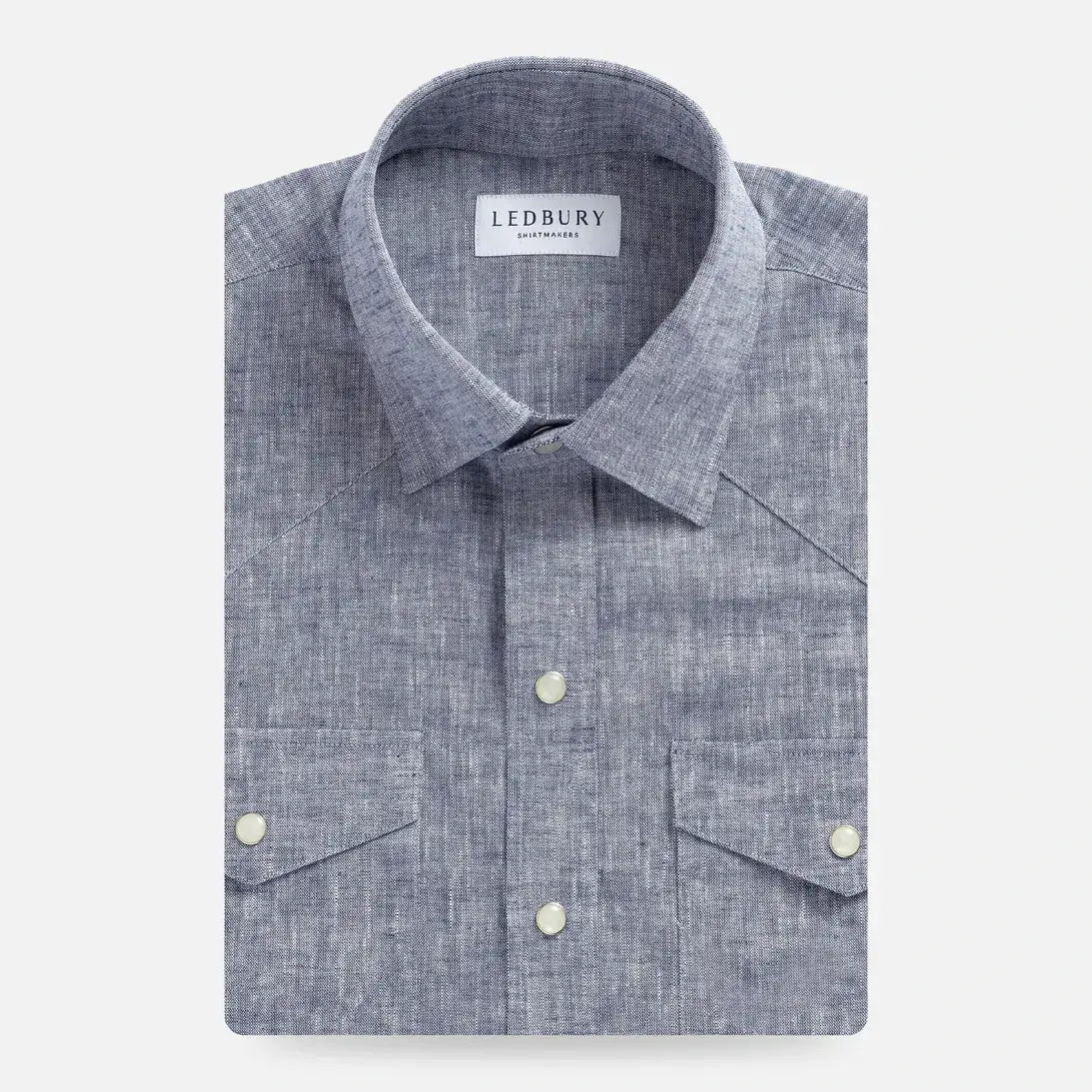 The Navy Blue Sandoval Western Custom Shirt Custom Casual Shirt- Ledbury