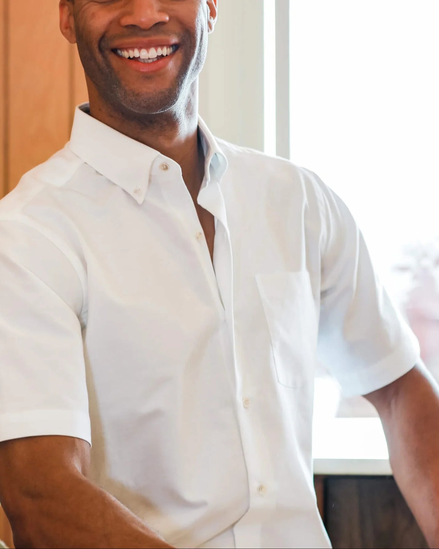 The White Short Sleeve Mayfield Oxford Custom Shirt Custom Short Sleeve Shirt- Ledbury