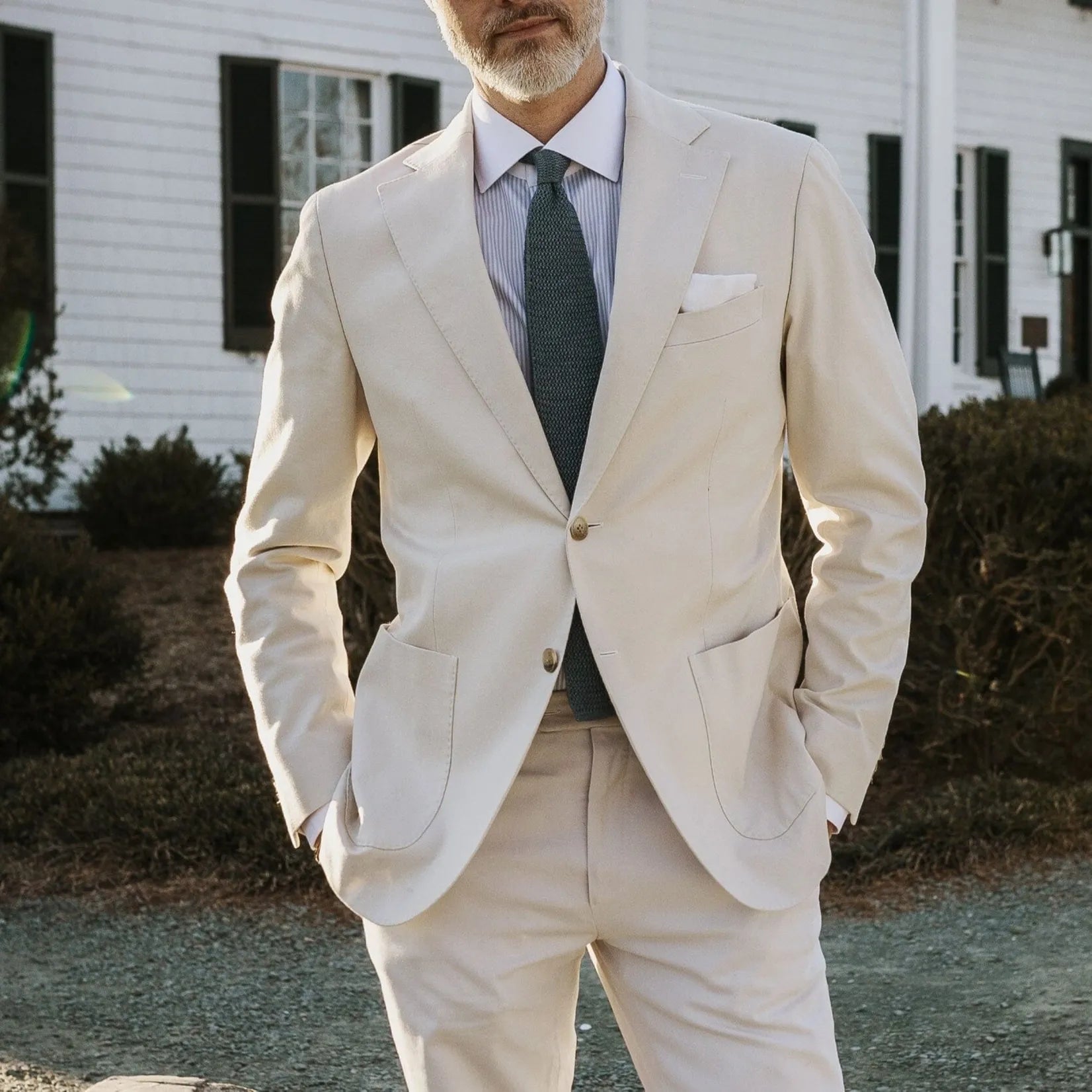 The Blue Kent Stripe Winchester Collar Custom Shirt Custom Dress Shirt- Ledbury