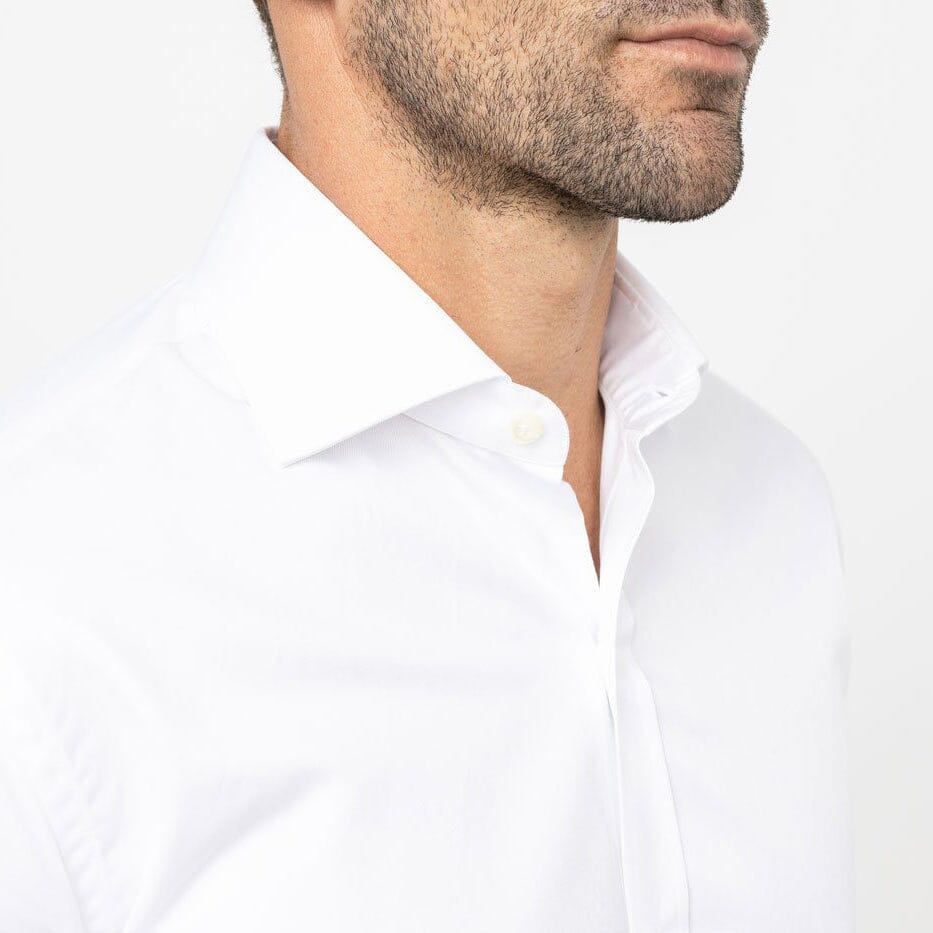 The White Fine Twill Spread Dress Shirt Dress Shirt- Ledbury
