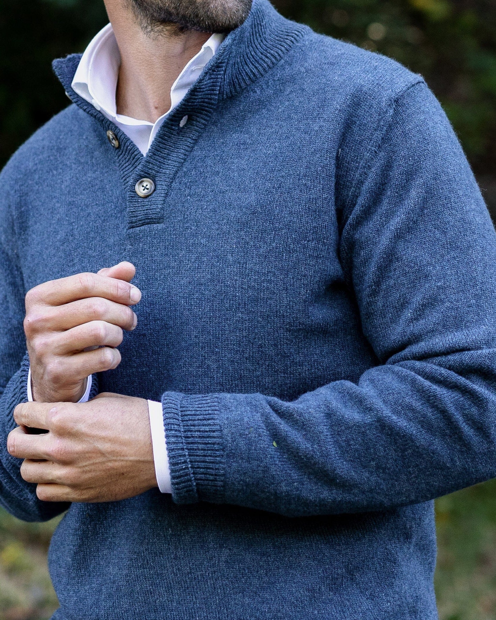 The Blue Heather Brewer Mock Neck Sweater Sweater- Ledbury