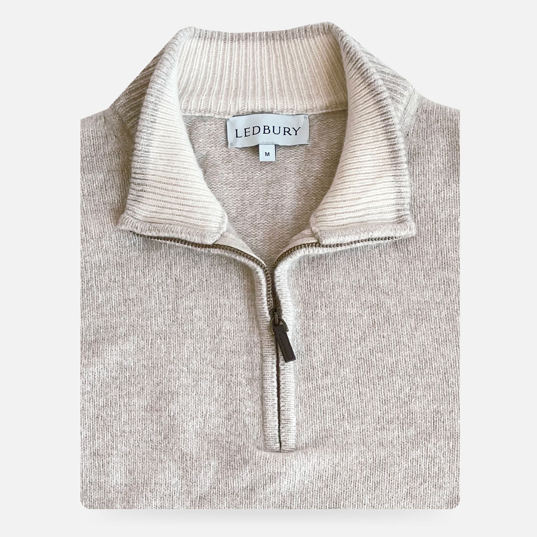The Oatmeal Heather Ashton Quarter-Zip Sweater Sweater- Ledbury