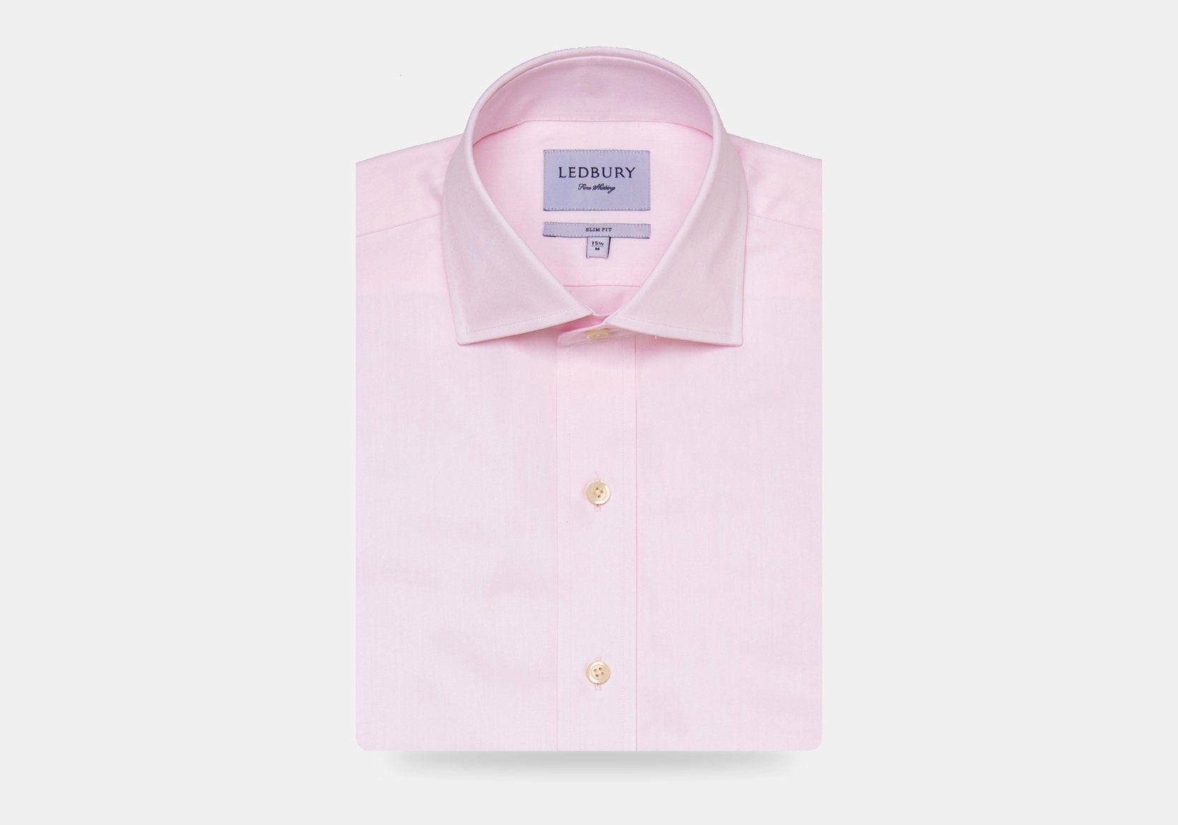 The Pink Fine Twill Spread Dress Shirt Dress Shirt- Ledbury