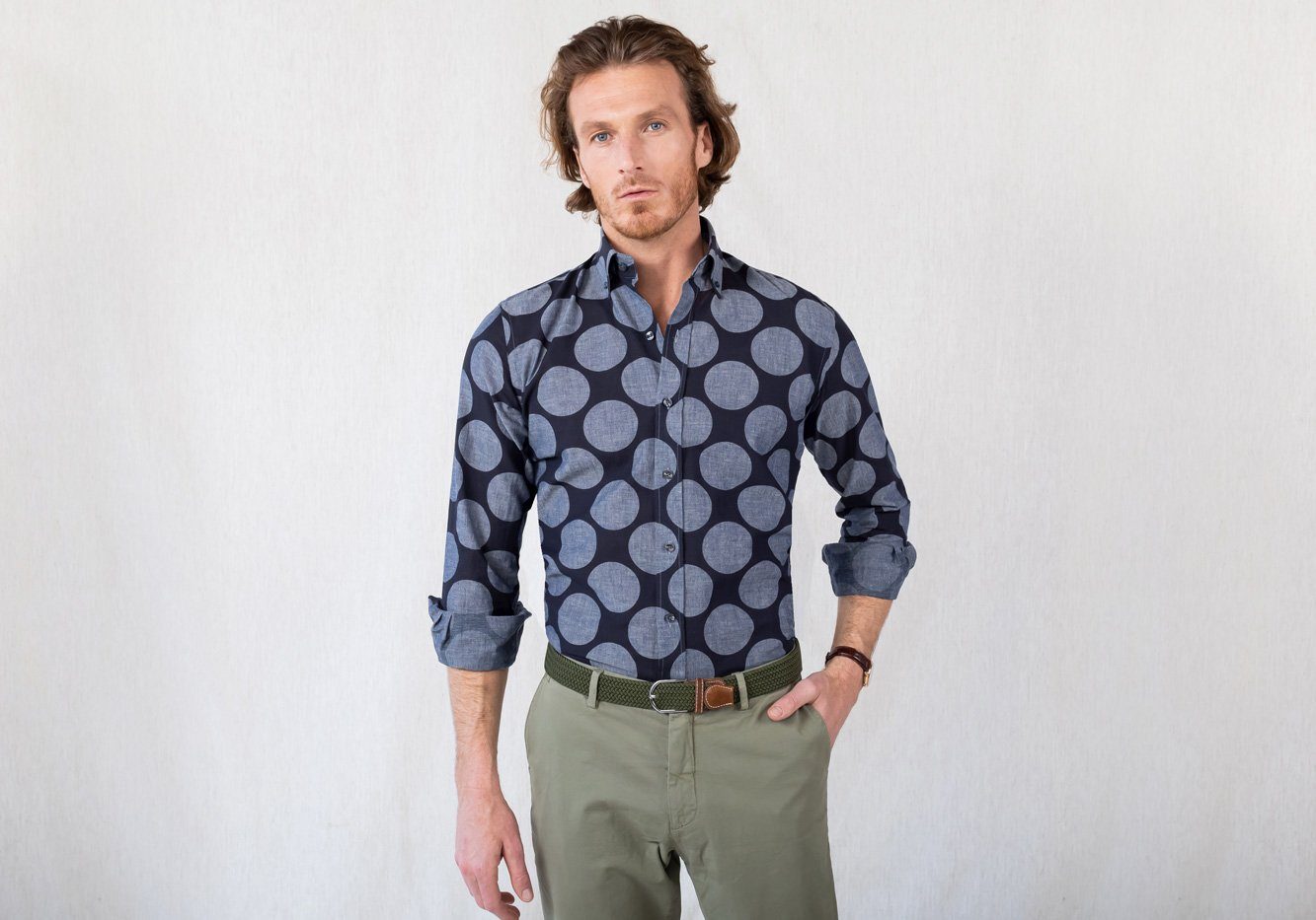 The Navy Foundry Print Casual Shirt Casual Shirt- Ledbury