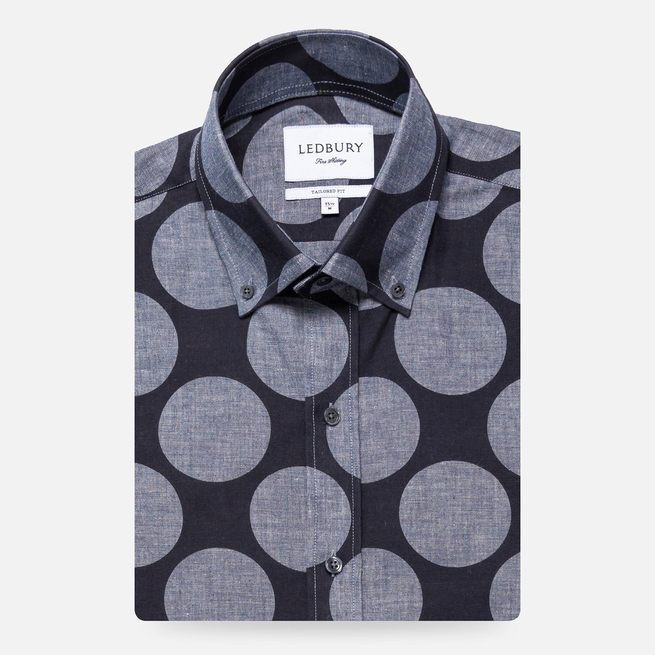 The Navy Foundry Print Casual Shirt Casual Shirt- Ledbury