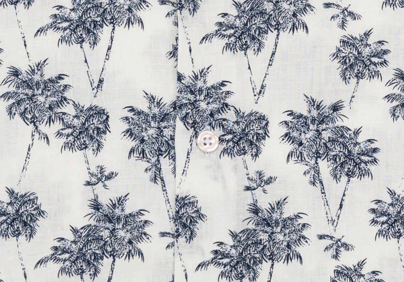 The Navy Short Sleeve Bennett Palm Print Casual Shirt Short Sleeve- Ledbury