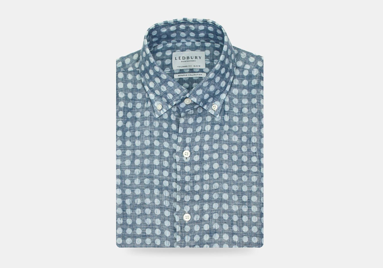 The Indigo Short Sleeve Bonnell Dot Print Casual Shirt Short Sleeve- Ledbury