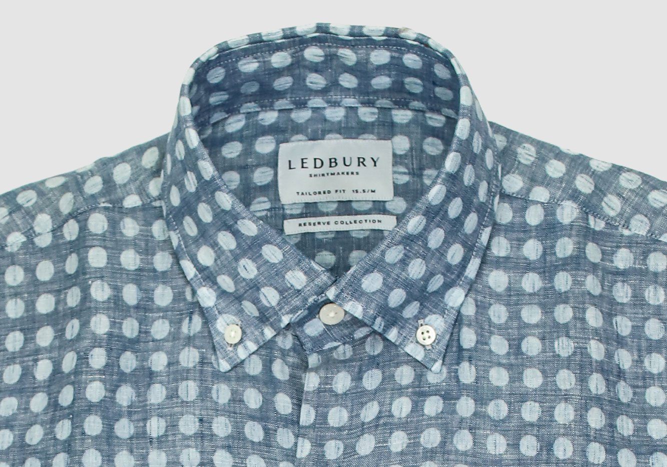 The Indigo Short Sleeve Bonnell Dot Print Casual Shirt Short Sleeve- Ledbury