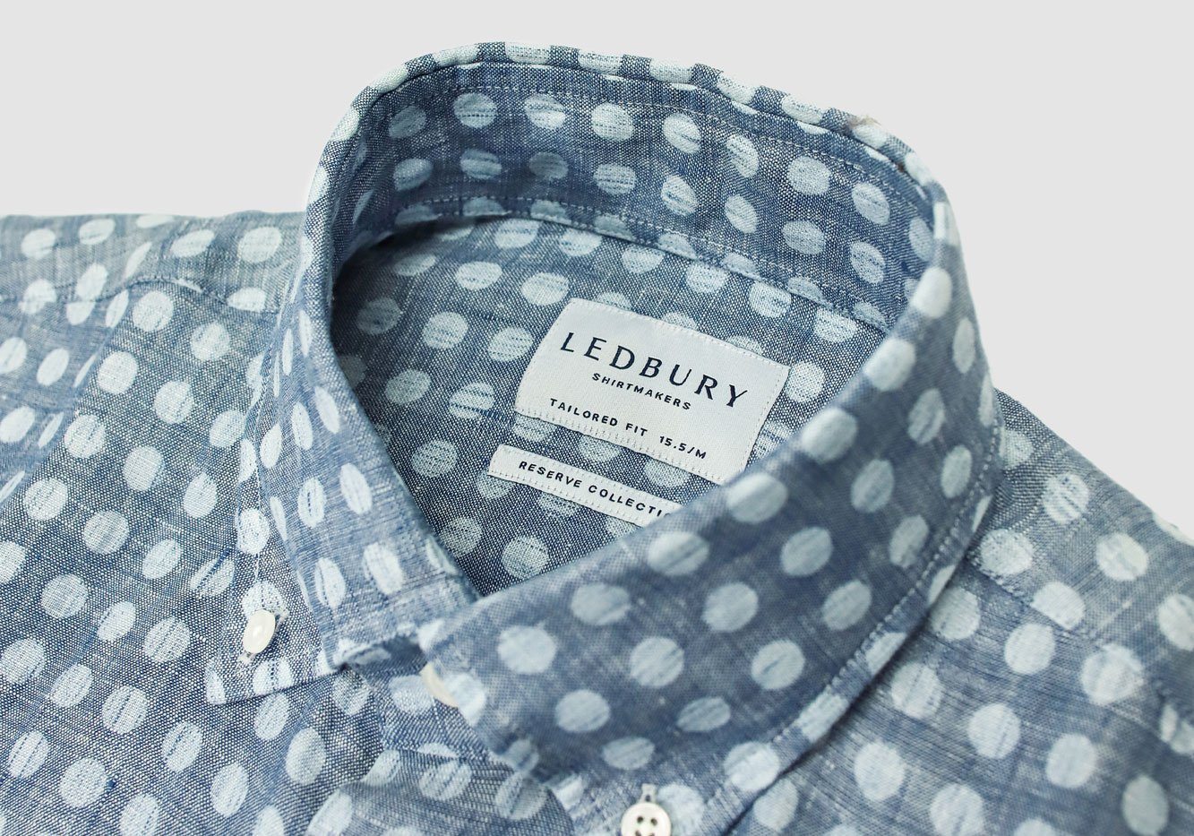 The Indigo Short Sleeve Bonnell Dot Print Casual Shirt Short Sleeve- Ledbury
