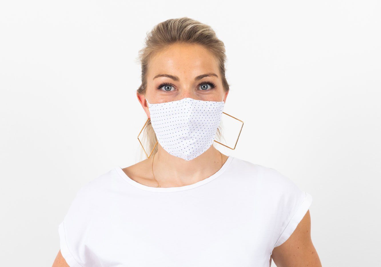 The Blue Floral Print Small Kent Trio 3-Layer Antibacterial Cotton Mask 3-Pack Mask- Ledbury