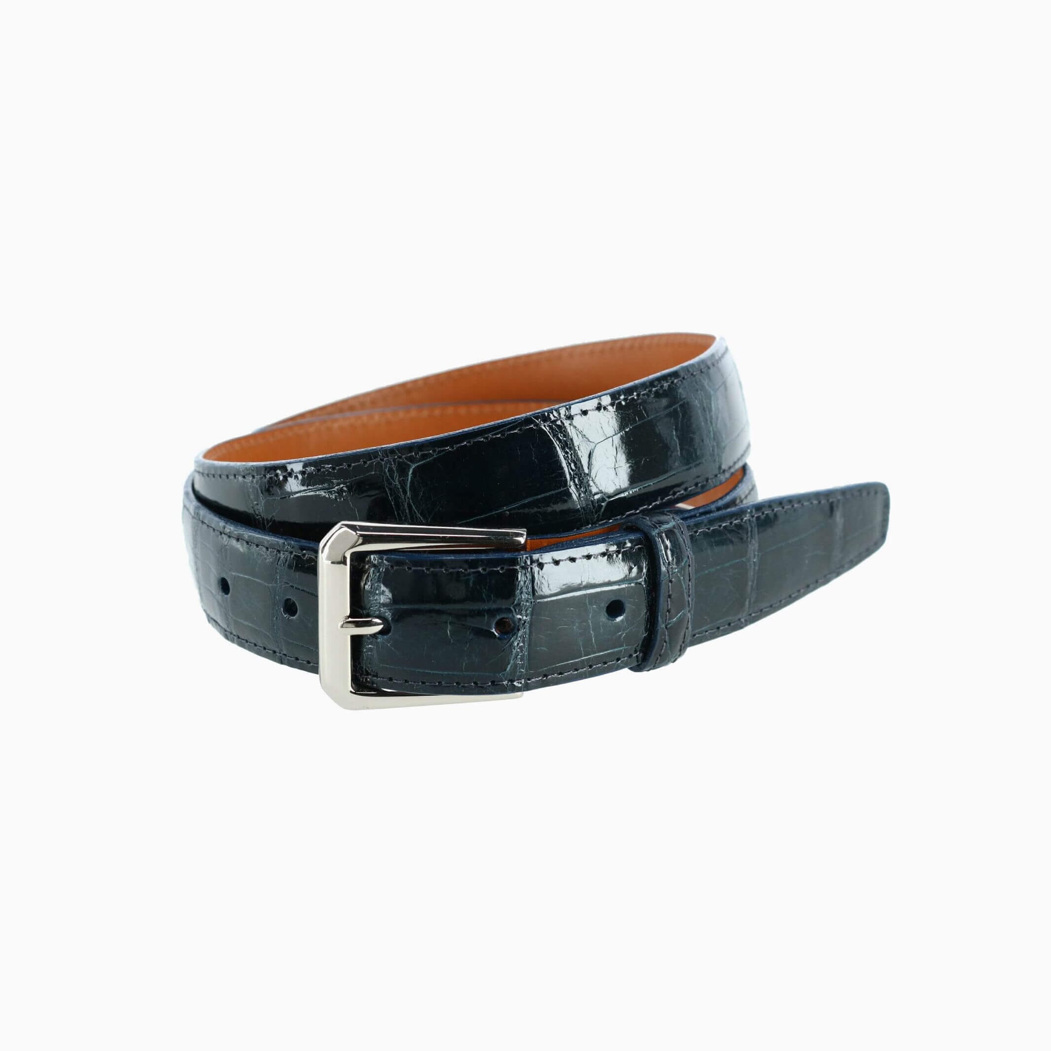 Trafalgar Genuine Glazed Alligator Belt Belt- Ledbury
