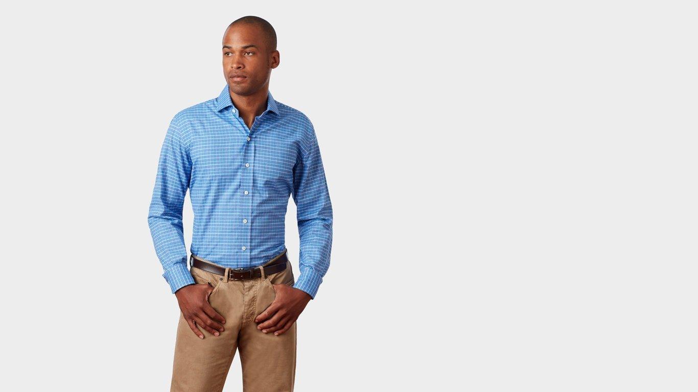 The Blue Herndon Check Casual Shirt Casual Shirt- Ledbury