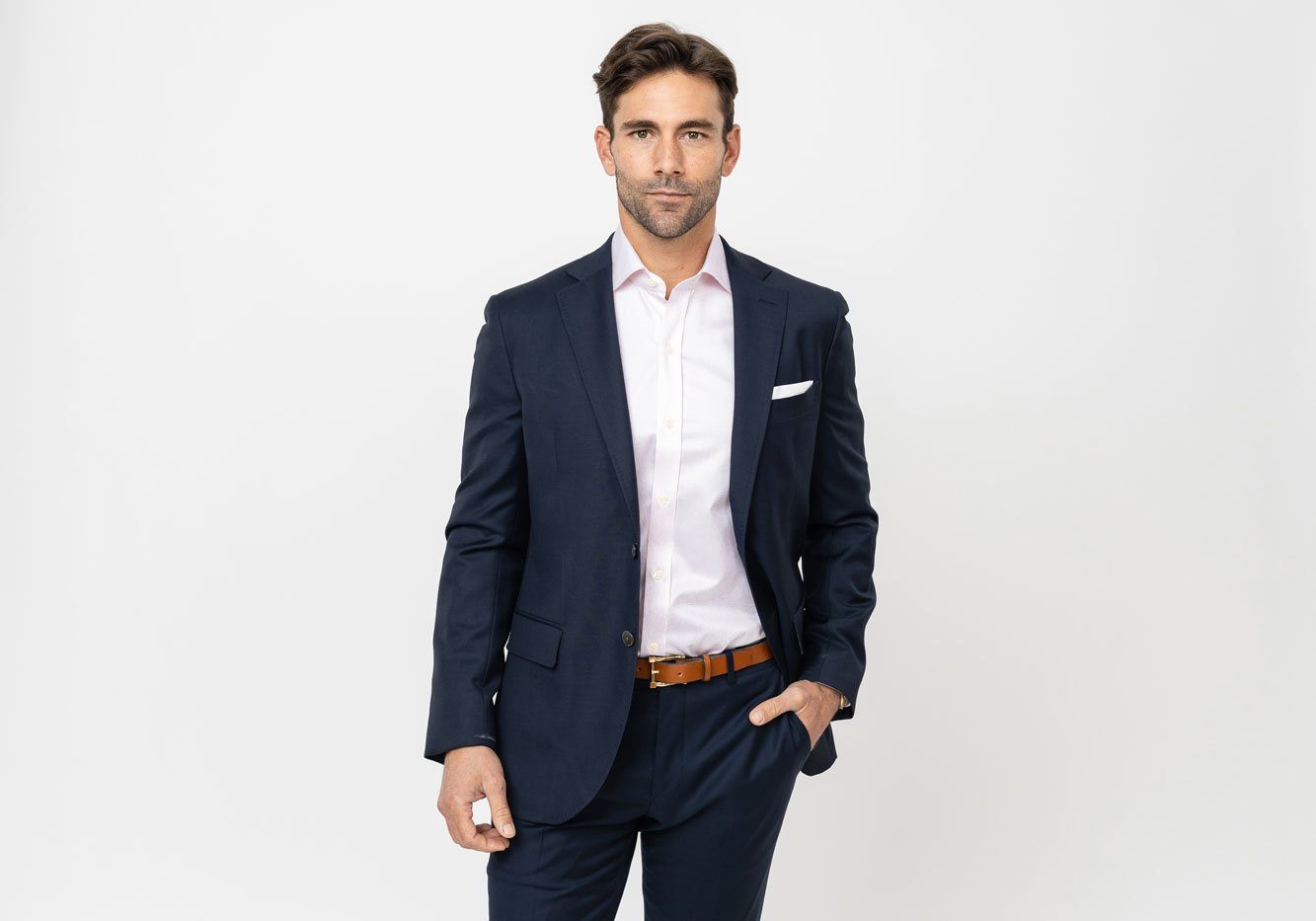 The Pink Fine Twill Spread Dress Shirt Dress Shirt- Ledbury