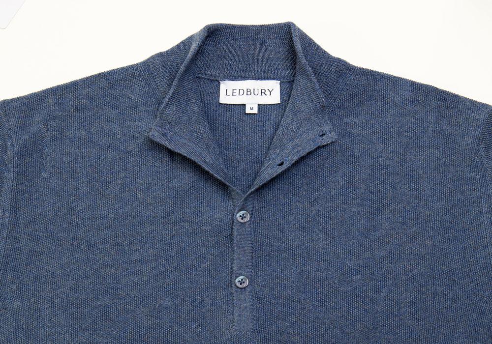 The Blue Heather Reymond Mock Henley Sweater- Ledbury