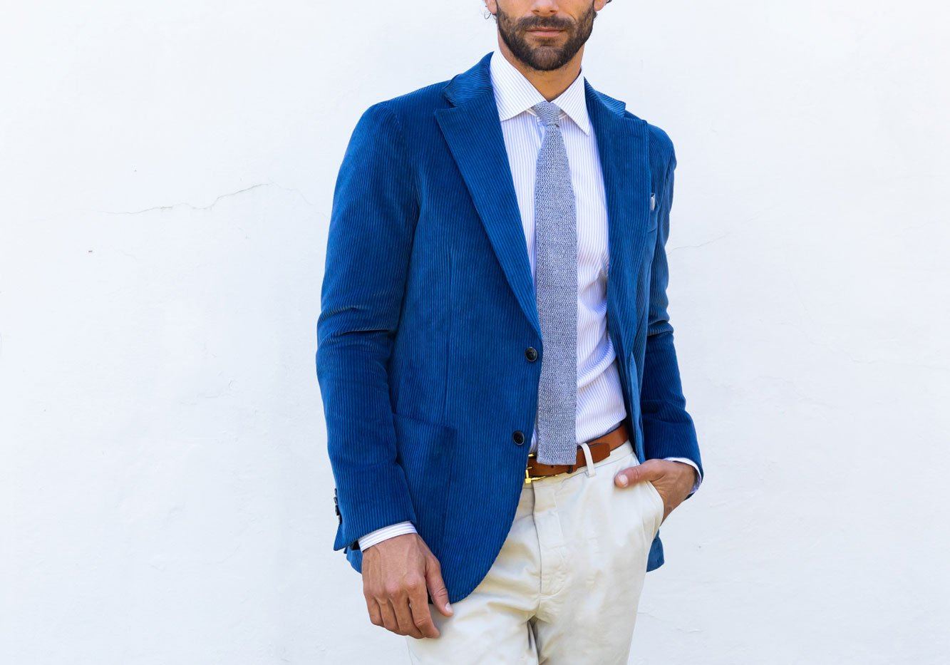 The Light Blue Wilshire Knit Tie Tie- Ledbury