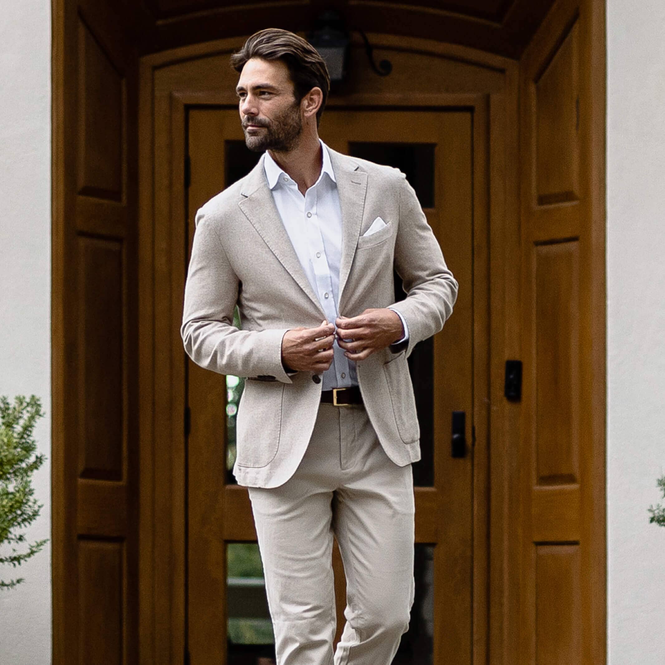 The Khaki Abbington Herringbone Sportcoat Sport Coat- Ledbury