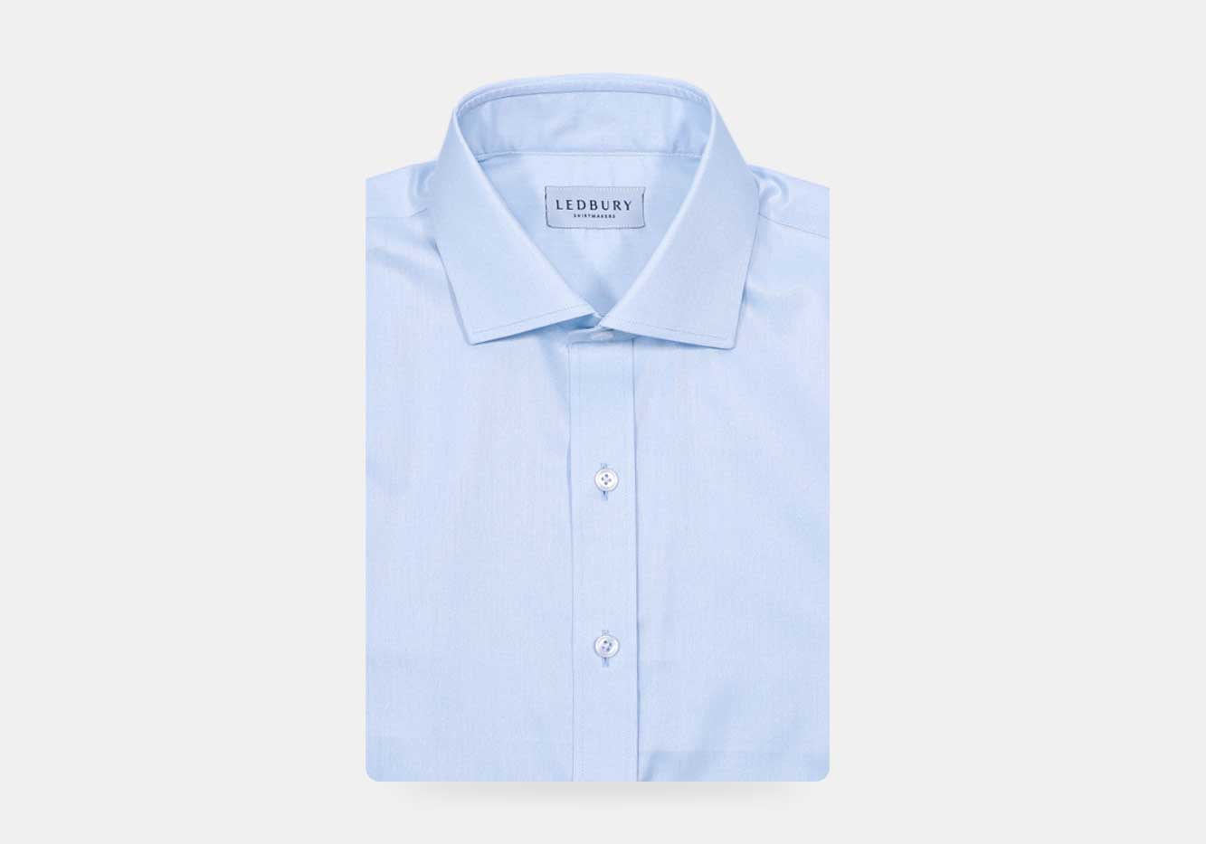 The Light Blue Adler Fine Twill Custom Shirt Custom Dress Shirt- Ledbury