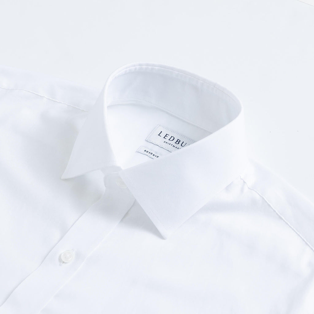 The White Albini Ellington Twill Custom Shirt Custom Dress Shirt- Ledbury