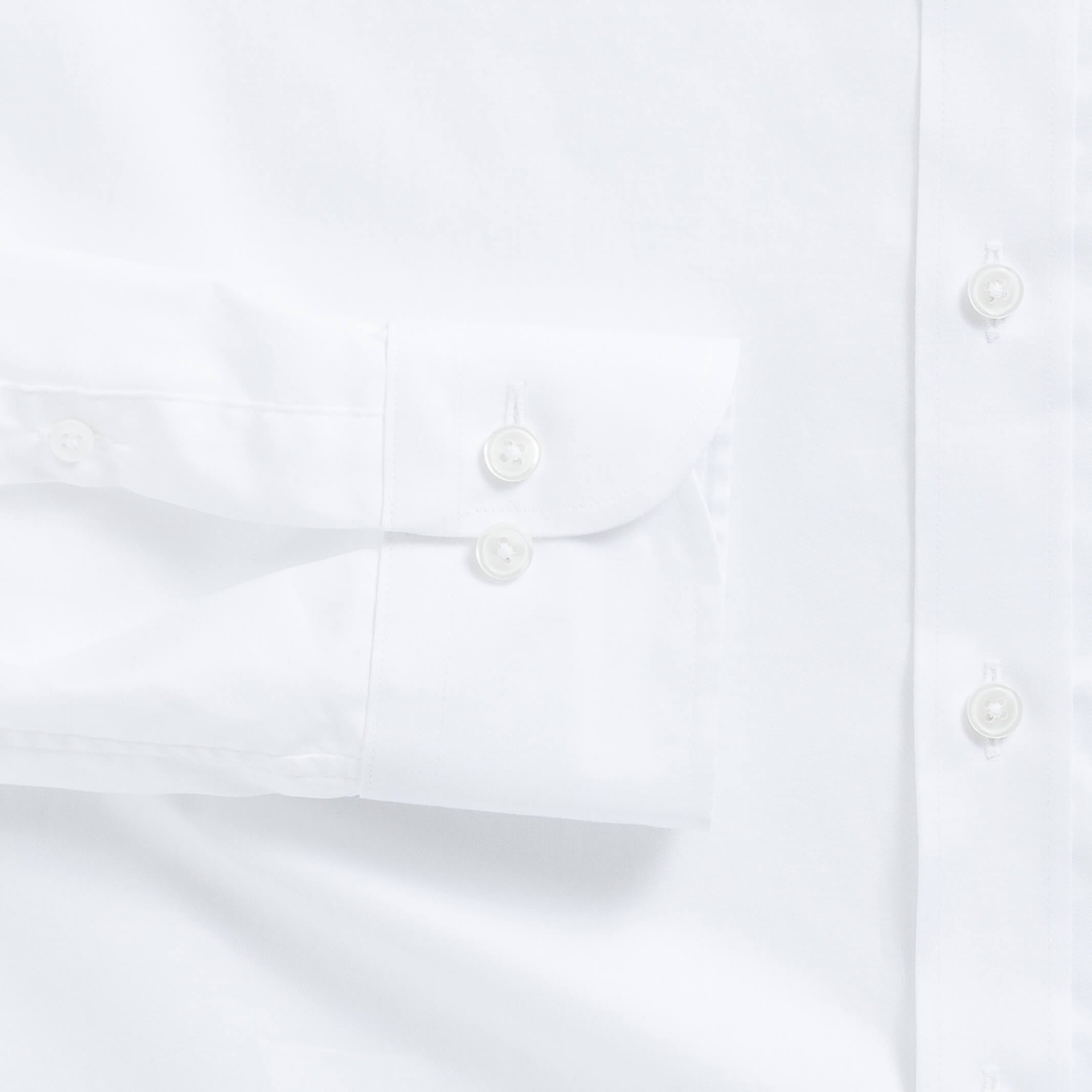 The White Albini Ellington Twill Custom Shirt Custom Dress Shirt- Ledbury