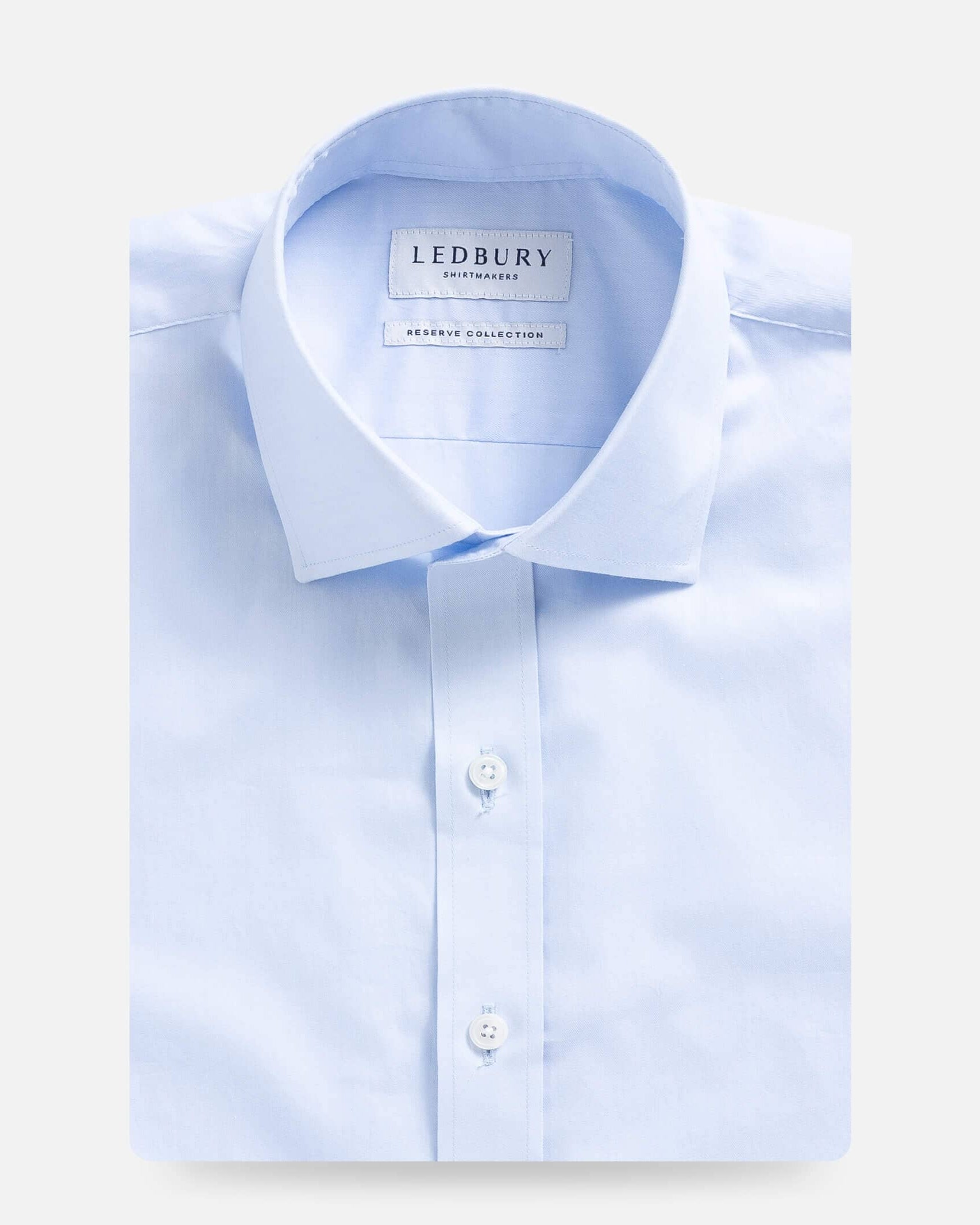 The Light Blue Albini Ellington Twill Custom Shirt Custom Dress Shirt- Ledbury