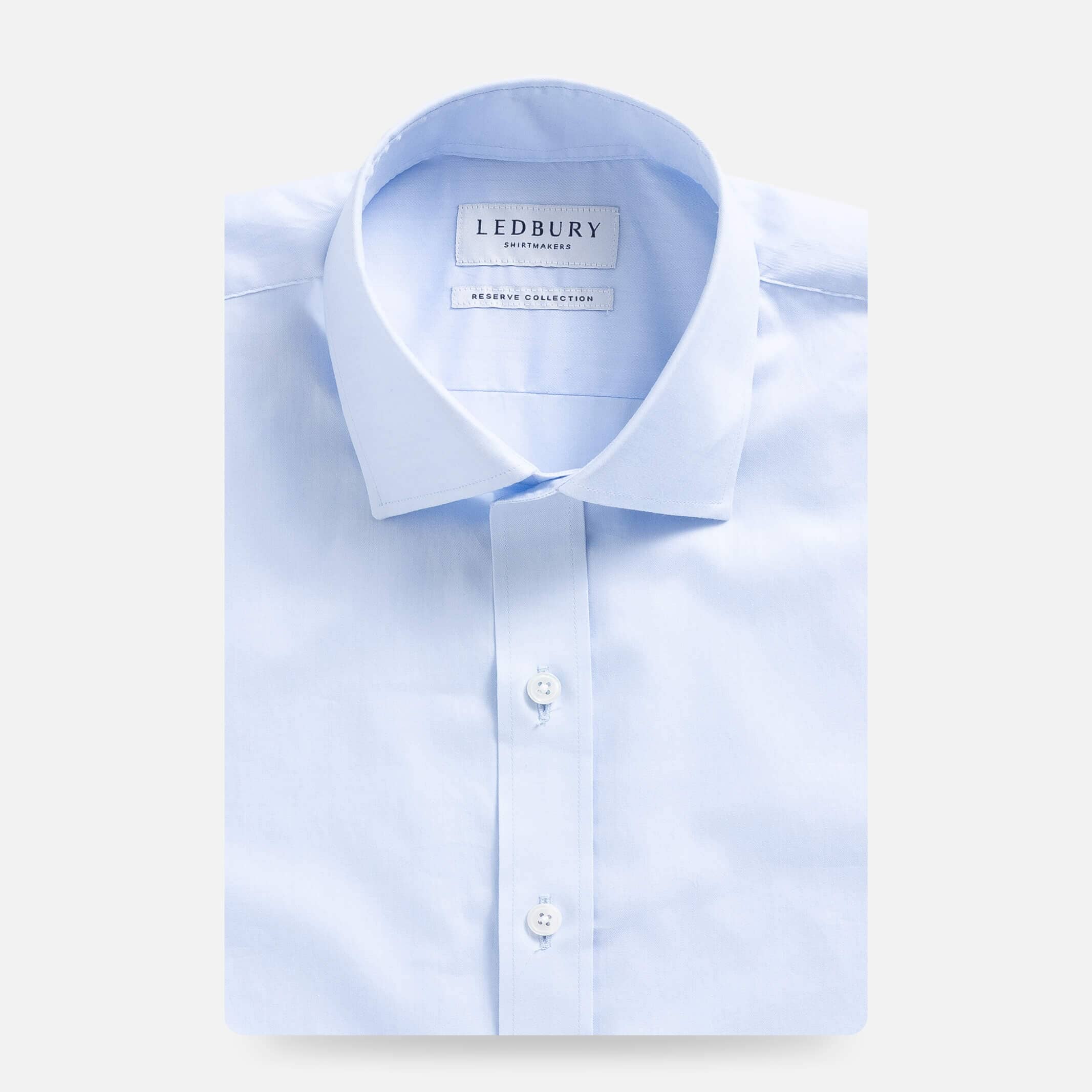 The Light Blue Albini Ellington Twill Custom Shirt Custom Dress Shirt- Ledbury