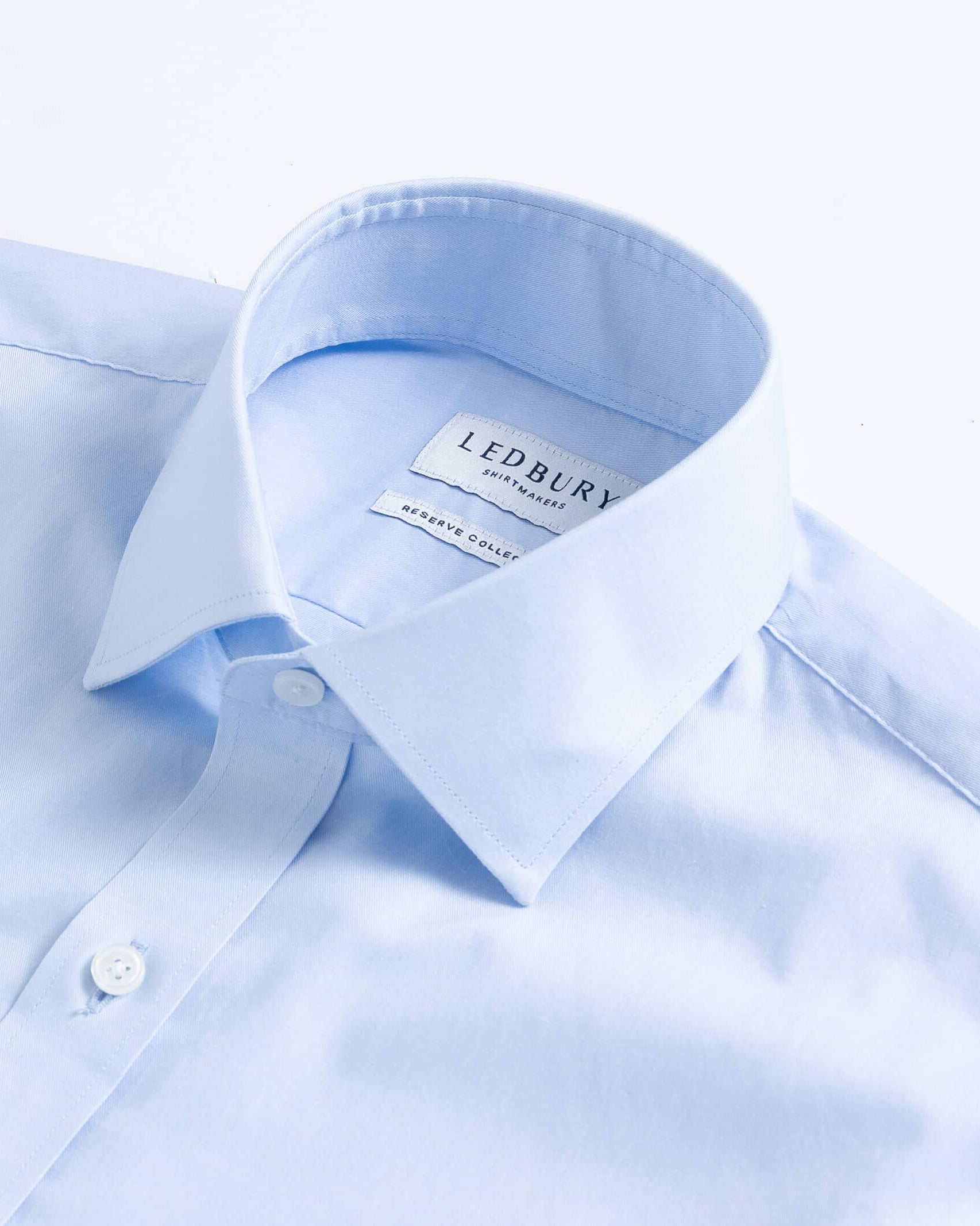 The Light Blue Albini Ellington Twill Custom Shirt Custom Dress Shirt- Ledbury