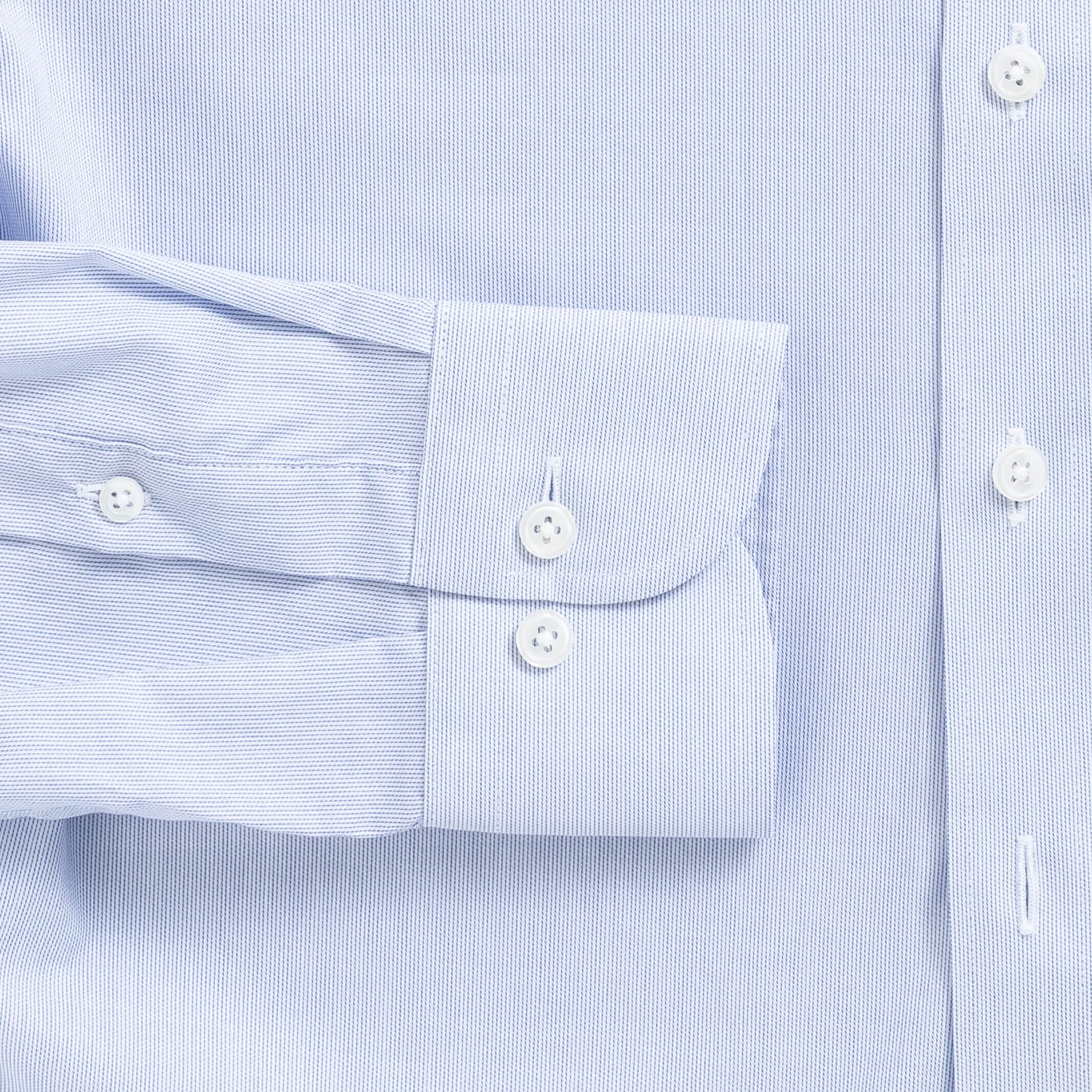 The Blue Albini Micro Stripe Ellington Twill Custom Shirt Custom Dress Shirt- Ledbury