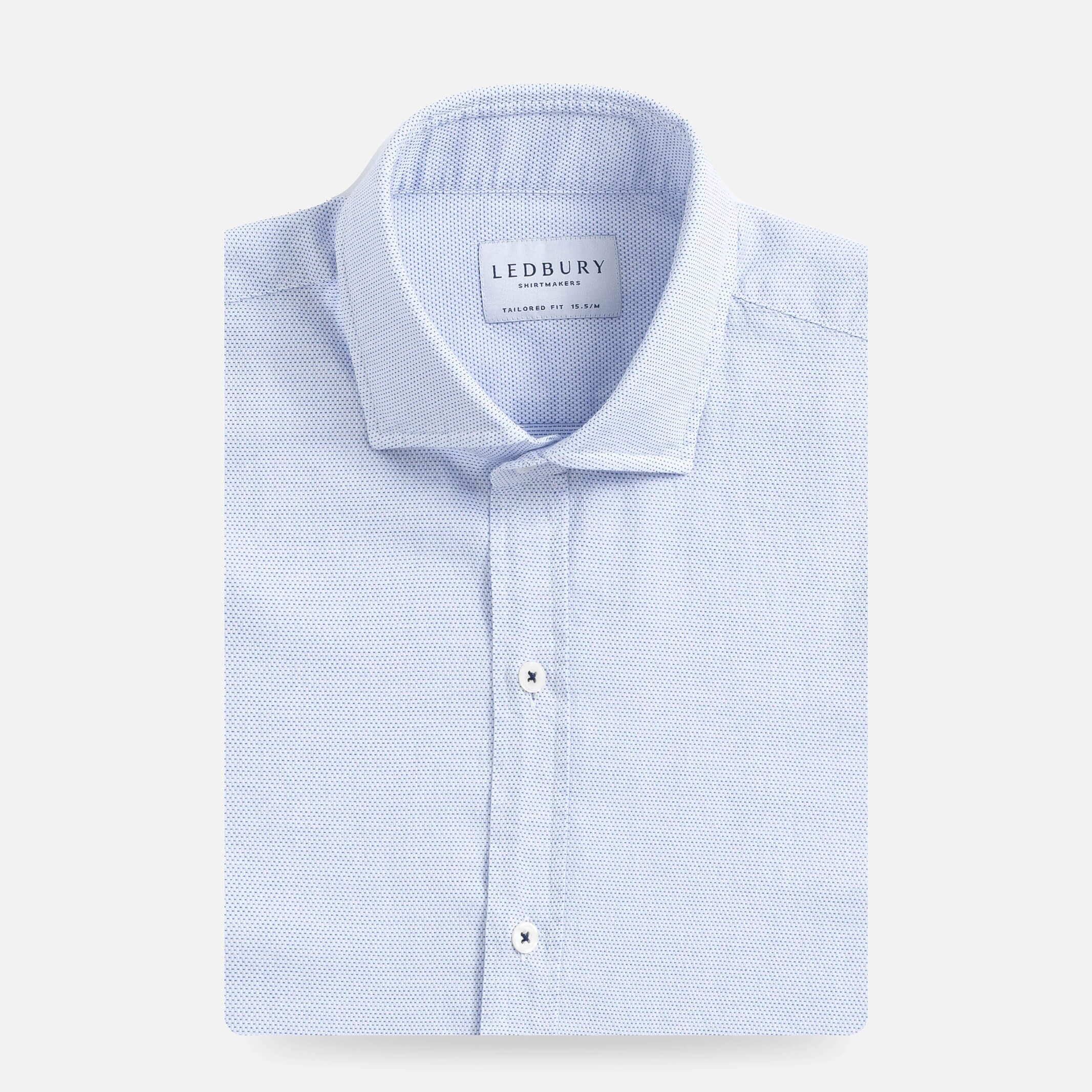 The Light Blue Albright Dot Soft Shirt Dress Shirt- Ledbury