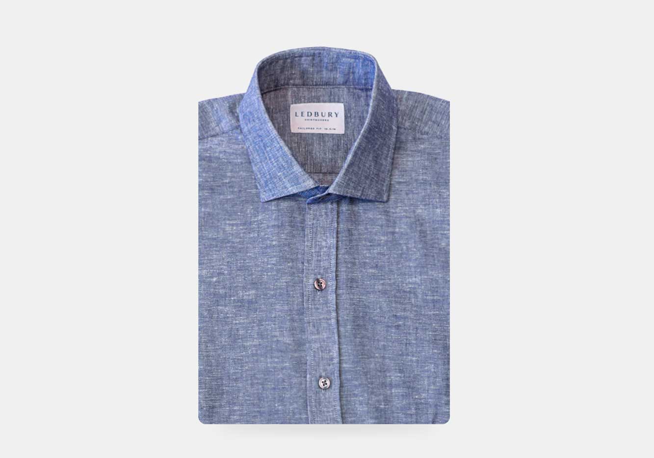 The Navy Barton Chambray Dress Shirt Dress Shirt- Ledbury