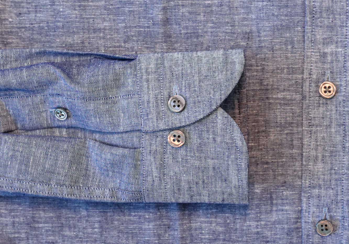The Navy Barton Chambray Dress Shirt Dress Shirt- Ledbury